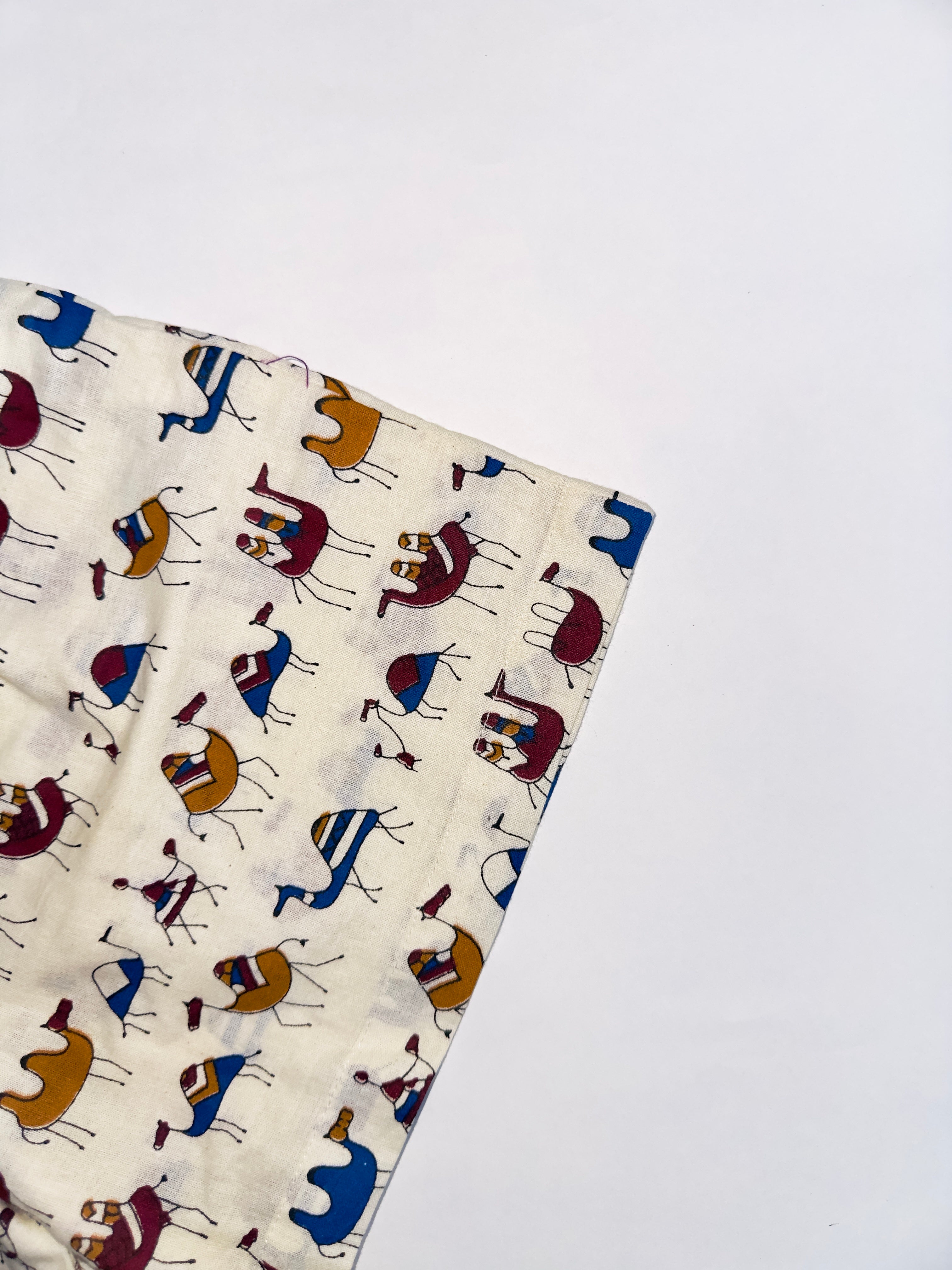 Camel safari print cotton shirt and shorts for kids