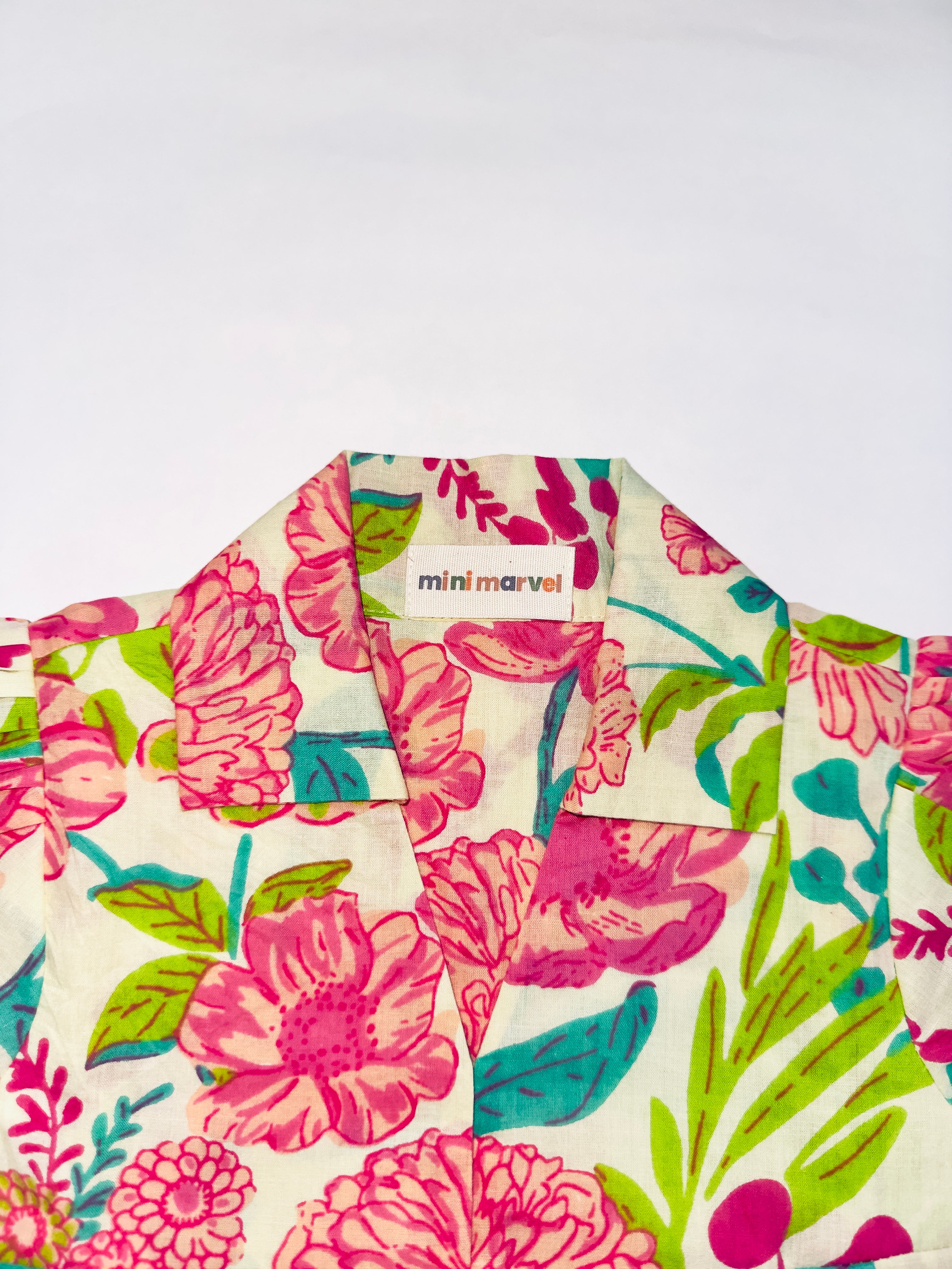 Mini Marvel cotton co-ord set for girls– trendy everyday wear in soft cotton fabric