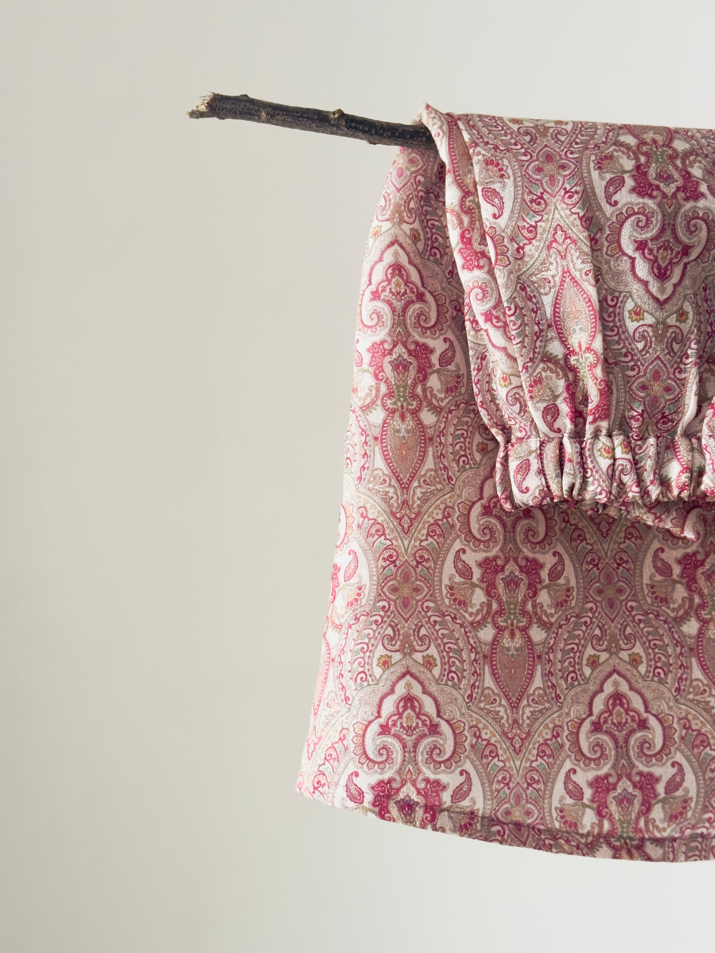 Vintage Maroon Paisley Cotton Co-ord Set