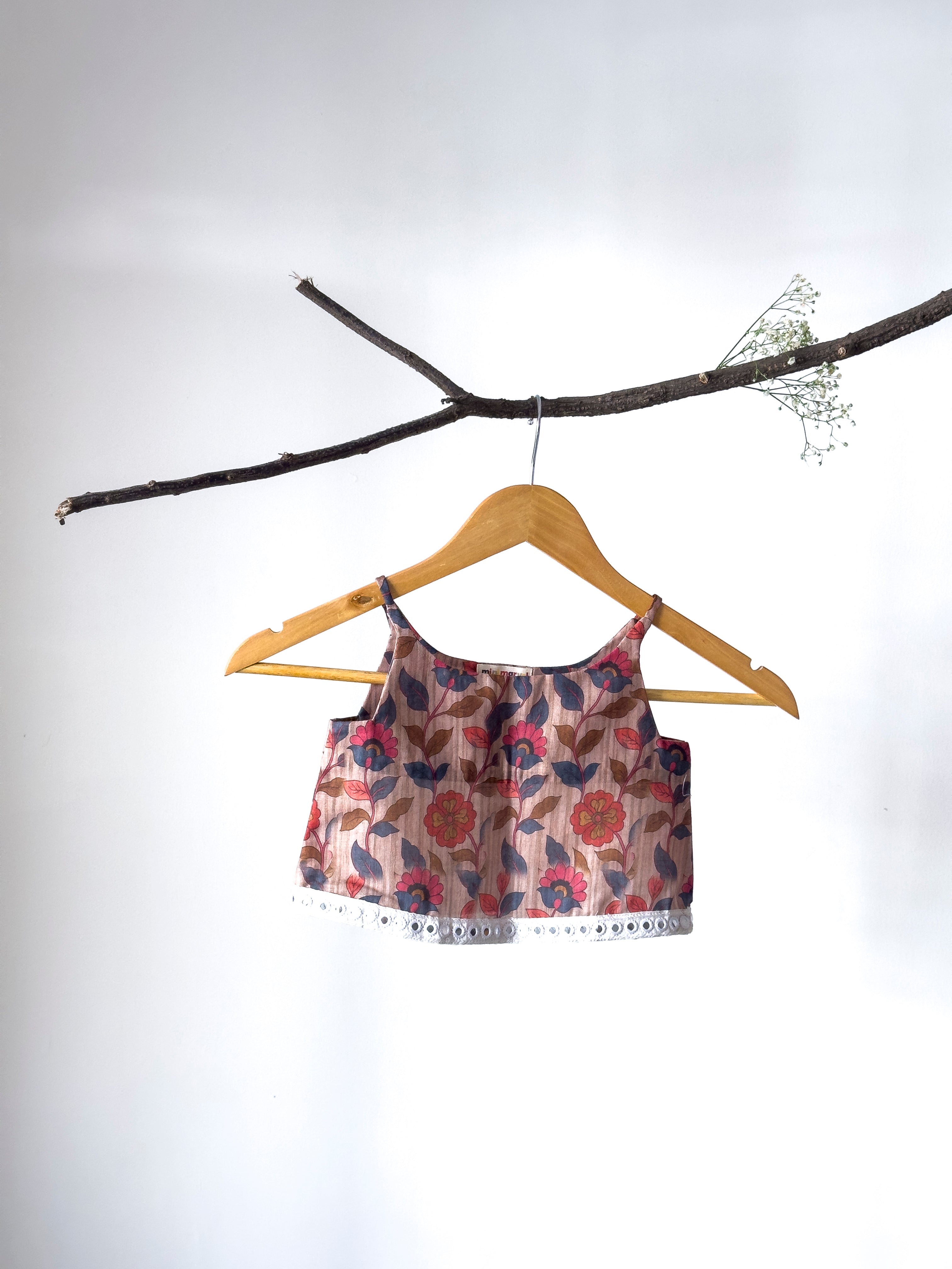 Modern traditional outfit for baby girl in cotton fabric