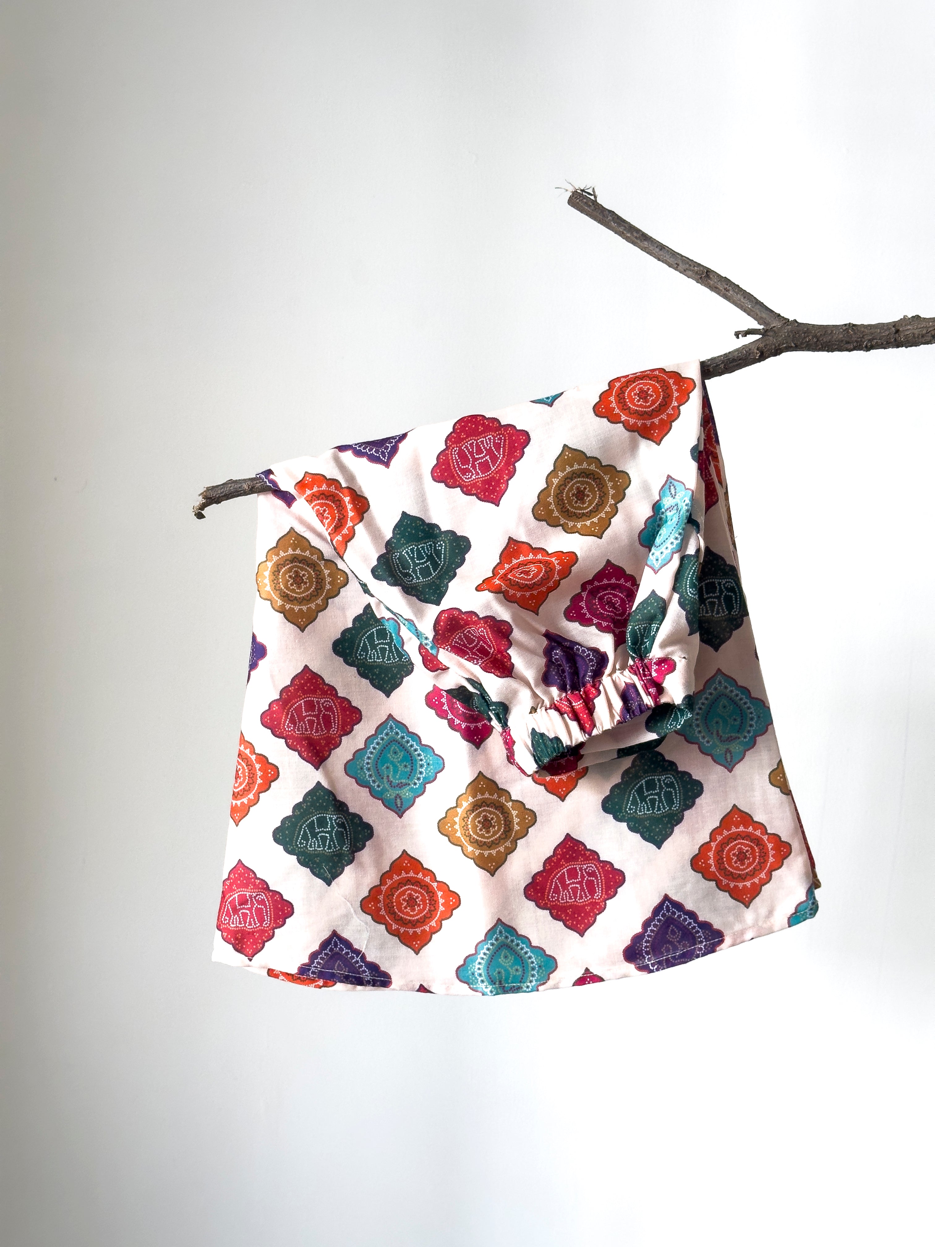 Baby girl wearing cotton co-ord ethnic outfit by Mini Marvel