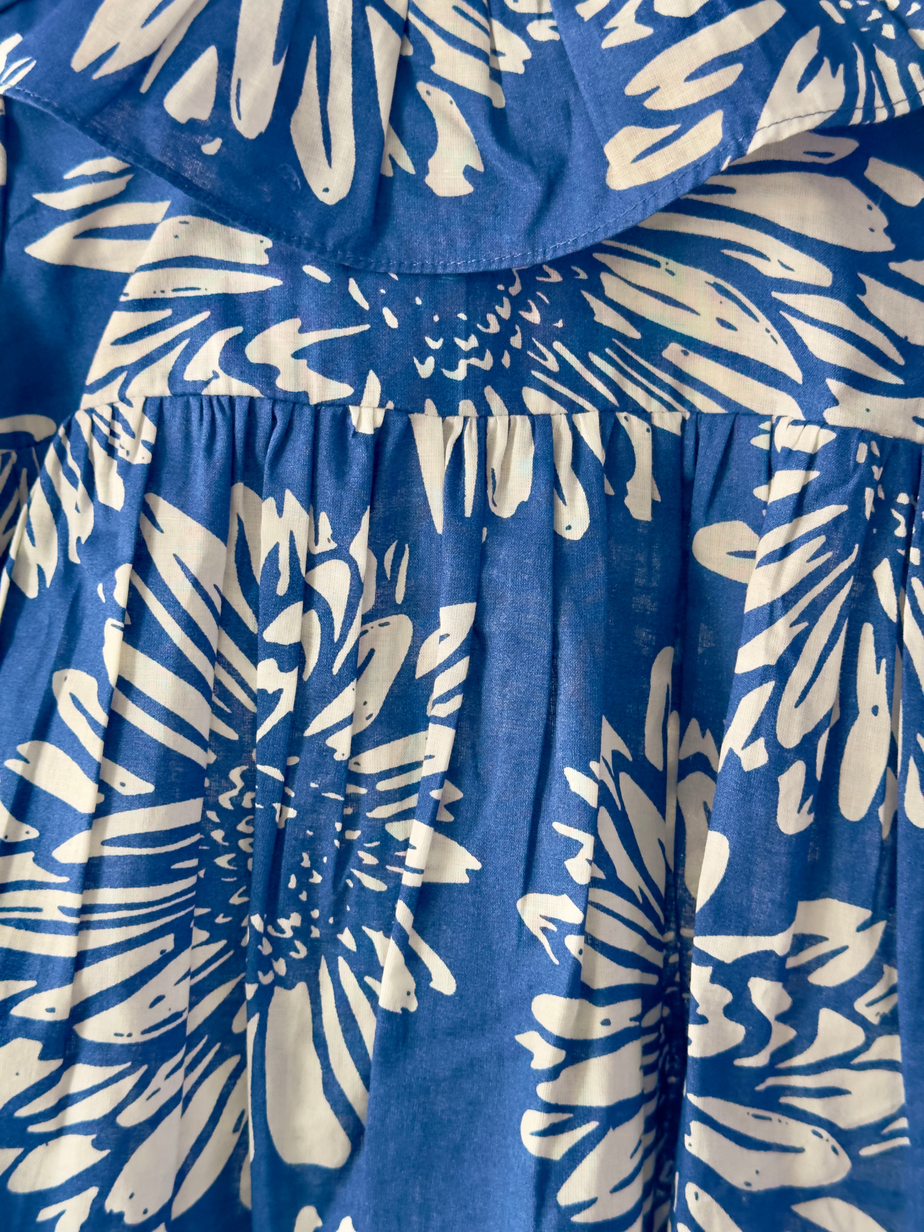 Blue and white floral patterned blue cotton top from the Blue Blossom Co-ord Set