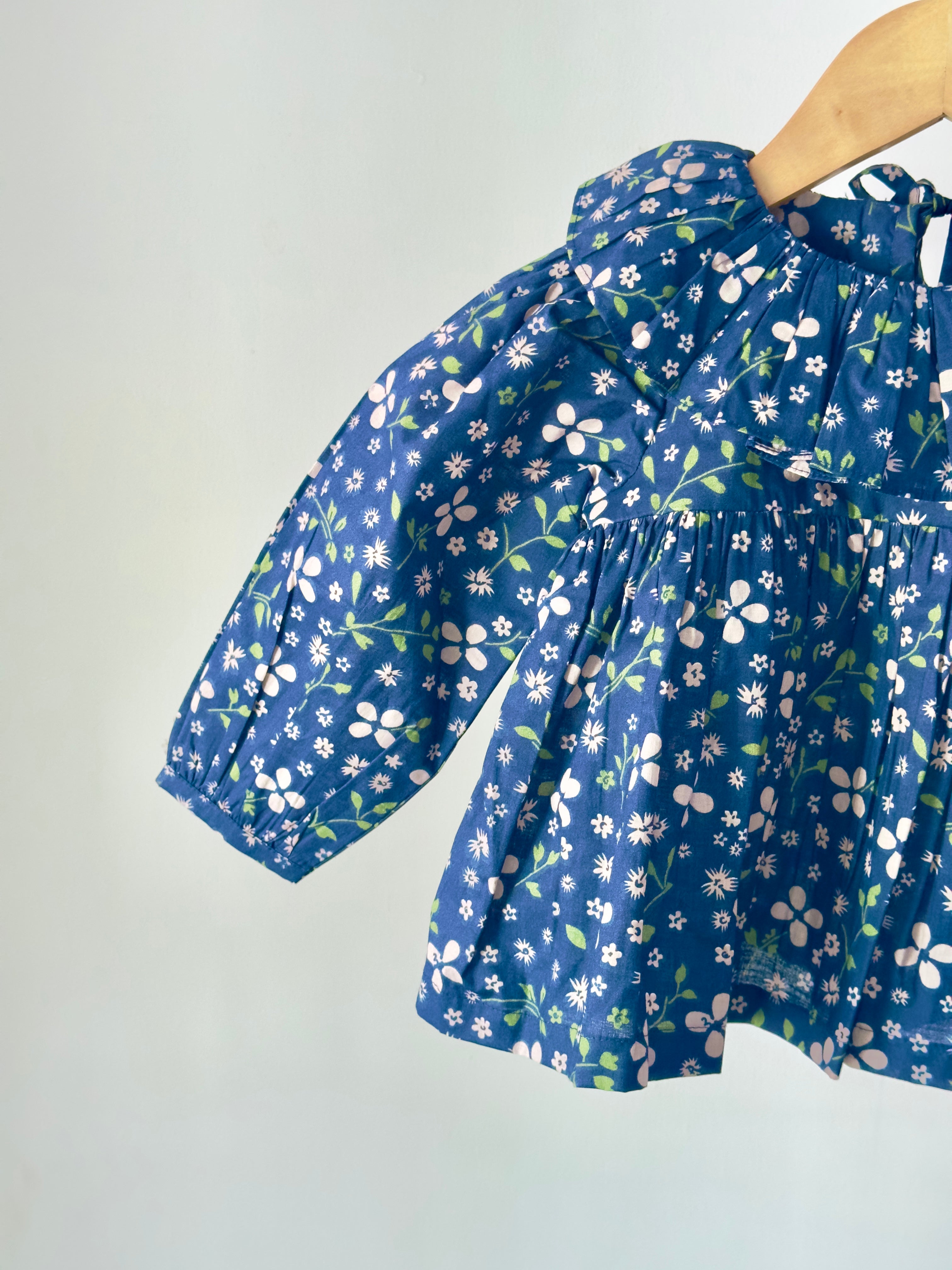 floral printed cotton top from the Blue Blossom Co-ord Set