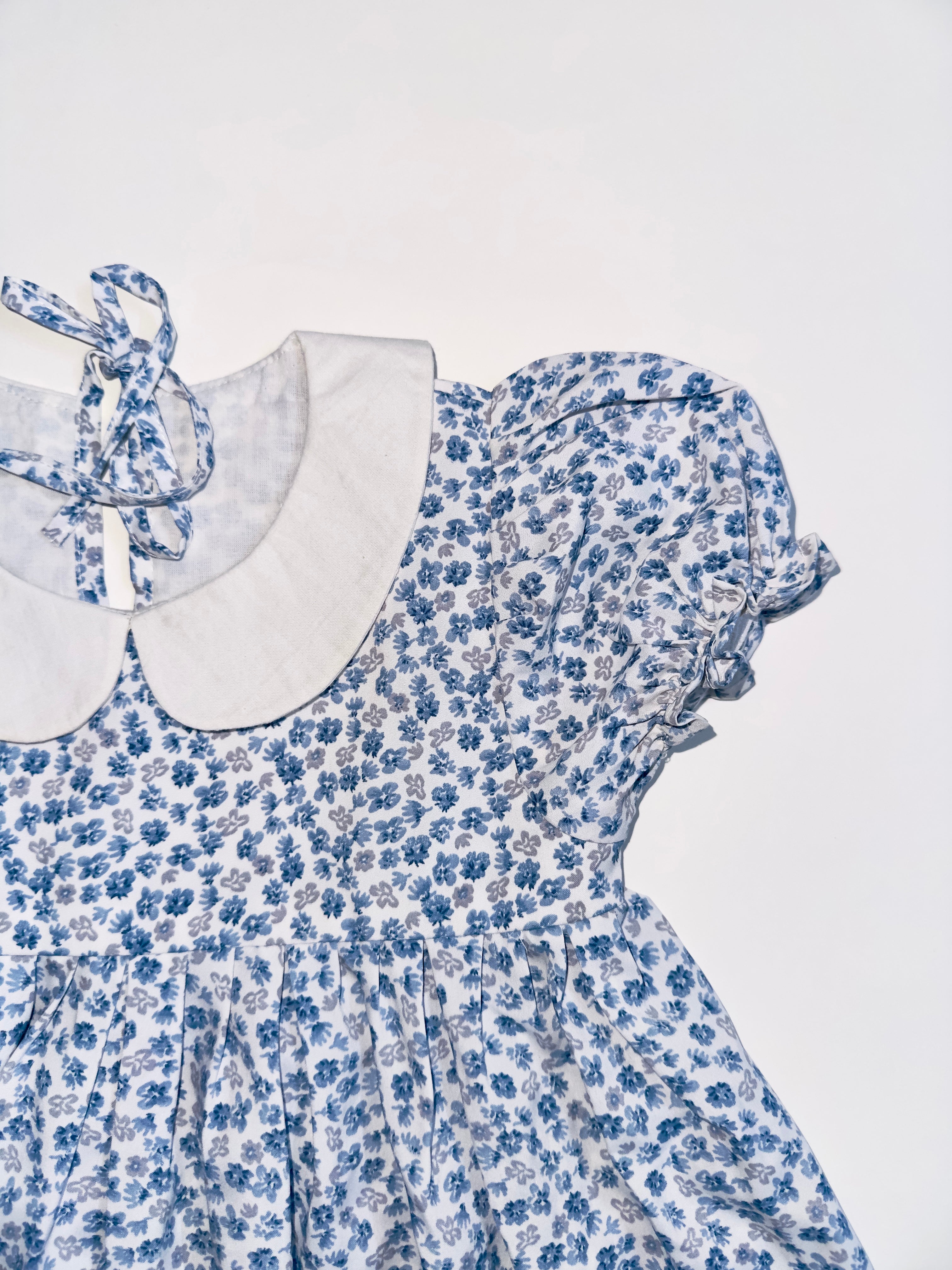 Angel Cotton Dress Set with Floral Print, Matching Headband, and Soft Booties