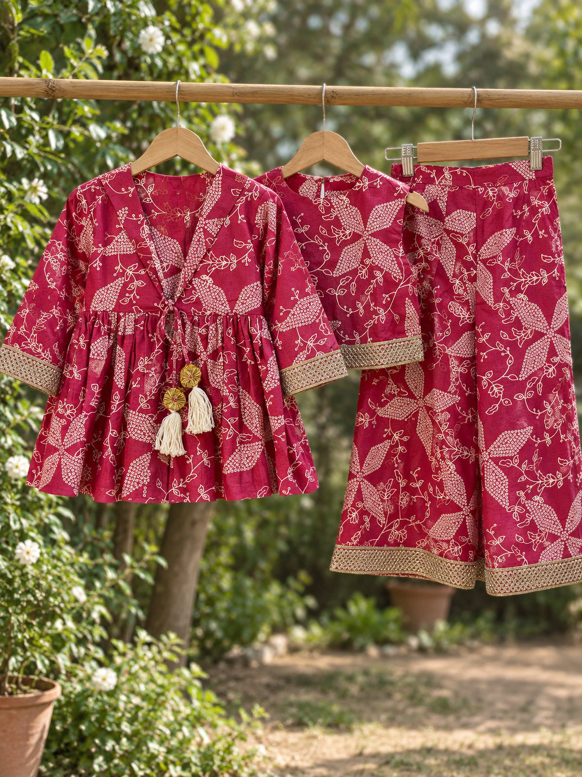 Berry Blossom Royale 3-Piece Ethnic Set