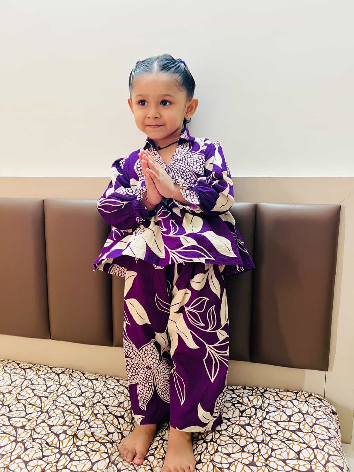 PURPLE BLOOM CO-ORD SET FOR BABY GIRLS