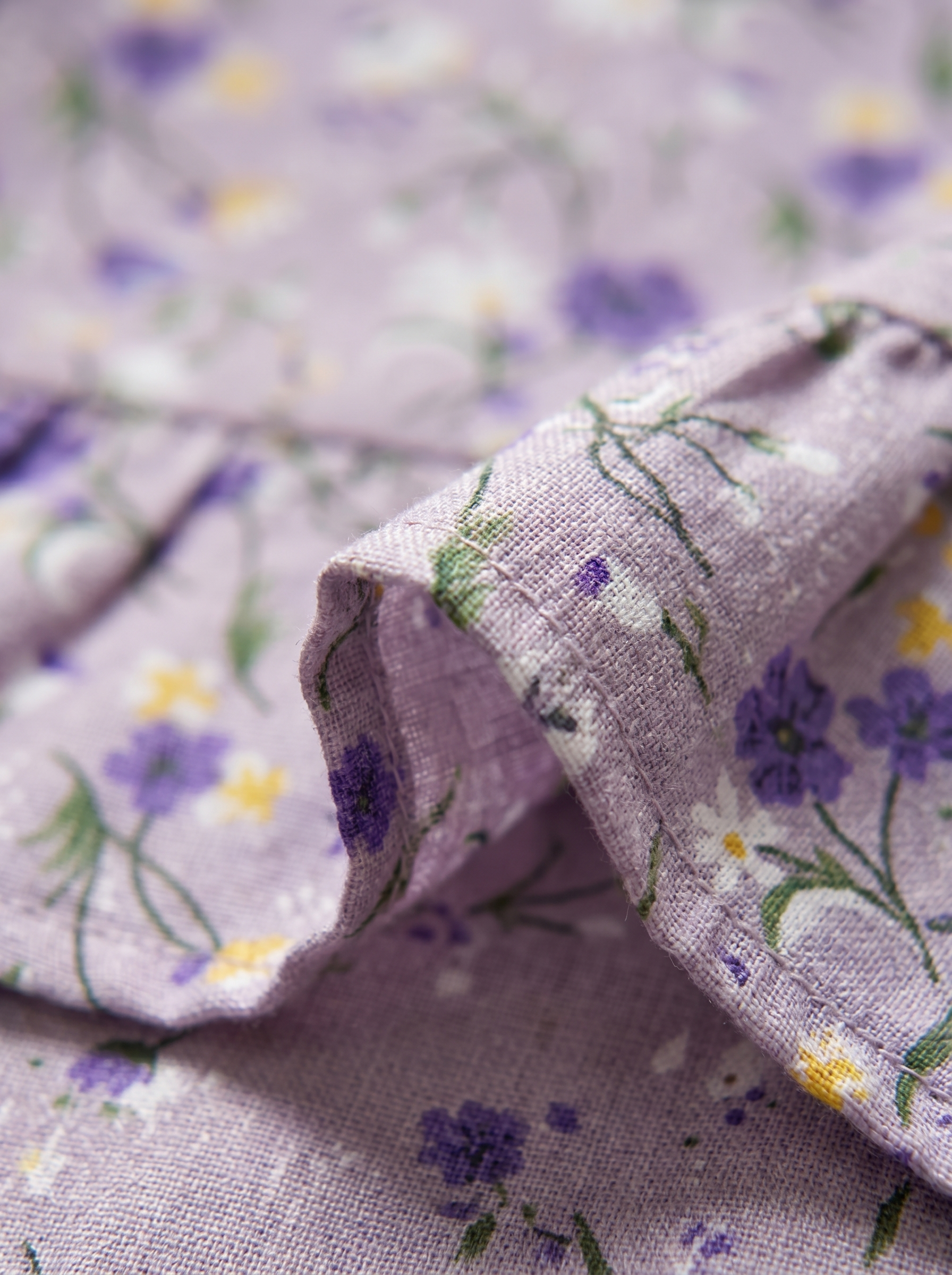 Lavender Floral Ruffle Collar Top & Shorts Set for Girls