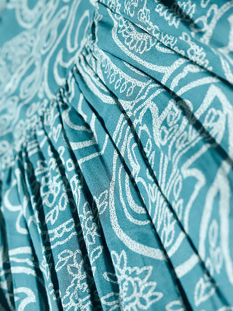 Azure Paisley Peplum Co-Ord Set for Girls