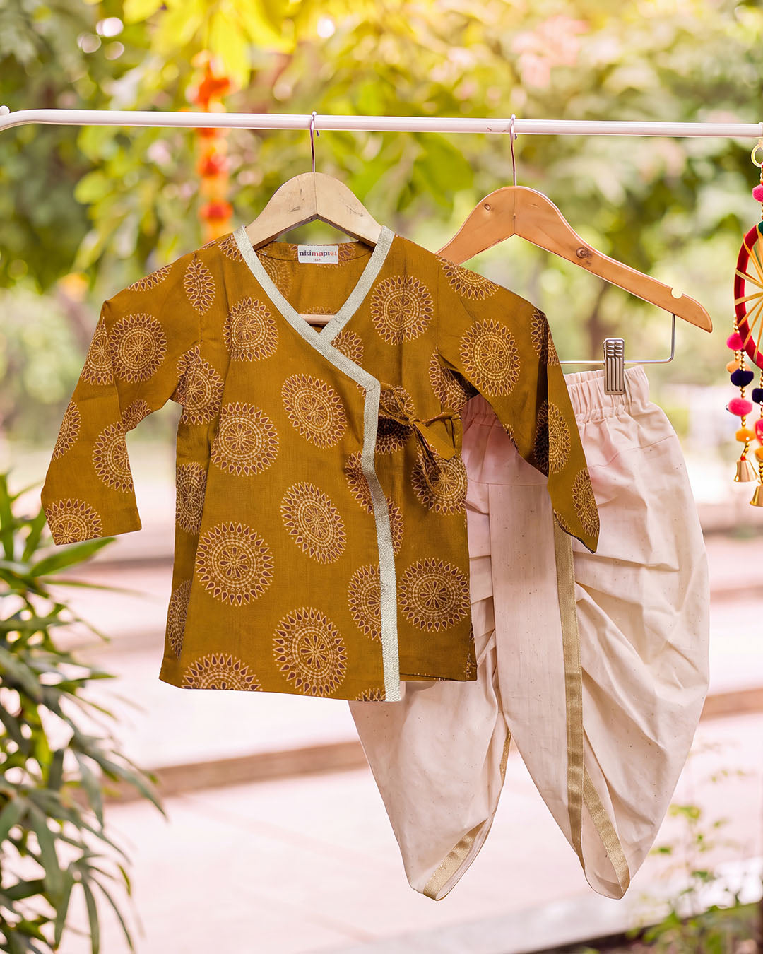 Haldi Mandala Wrap Kurta & Dhoti Set