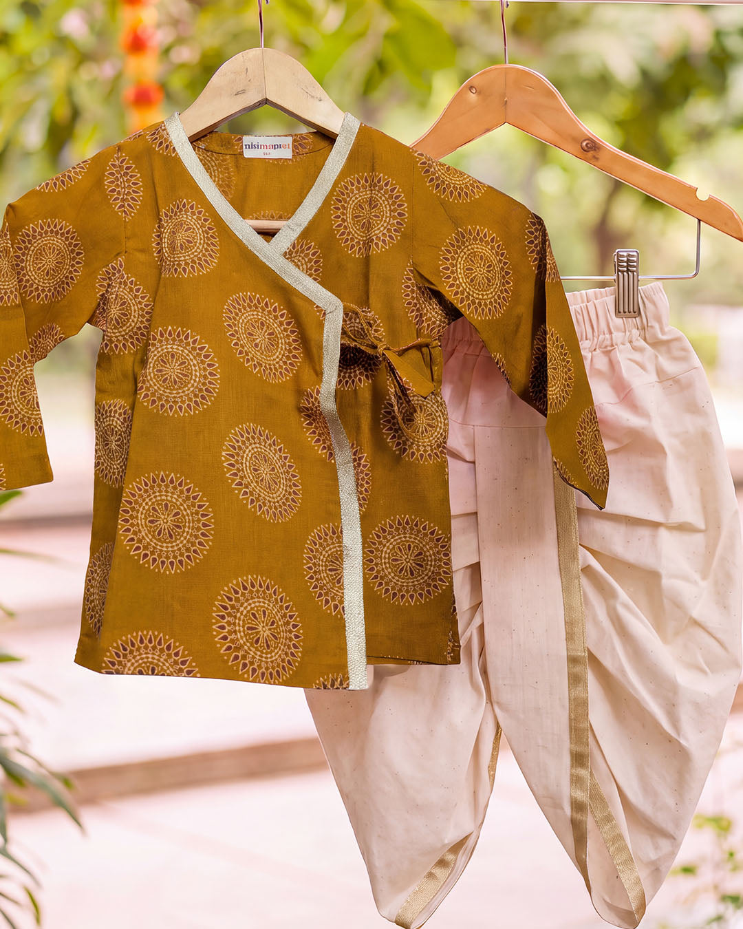 Haldi Mandala Wrap Kurta & Dhoti Set