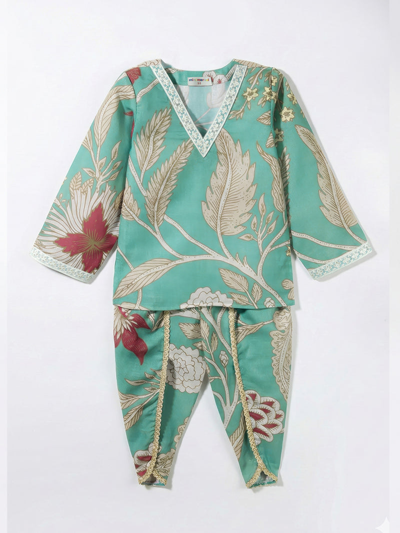 MiniMarvel “Mehfil Green” Festive Twin Set