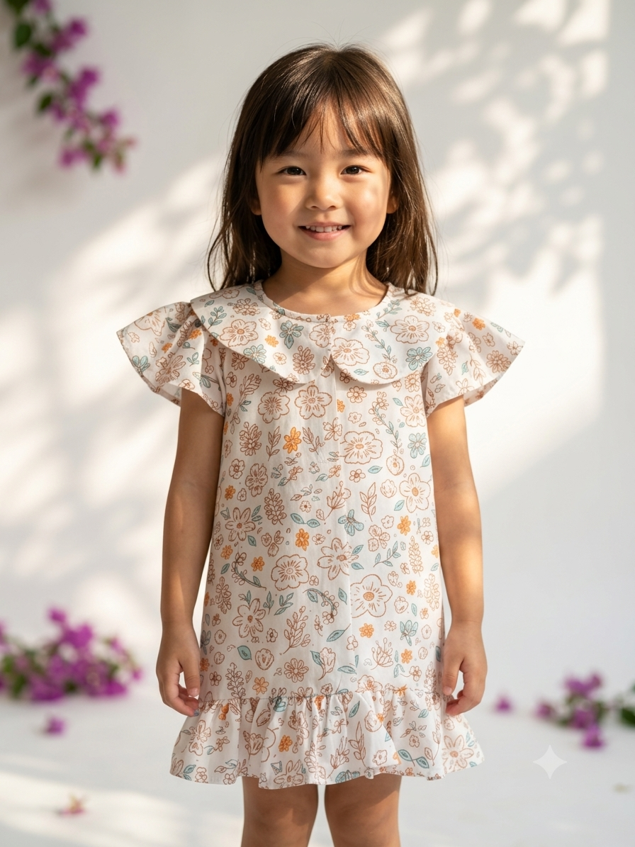 Pastel Petals Flutter Dresse