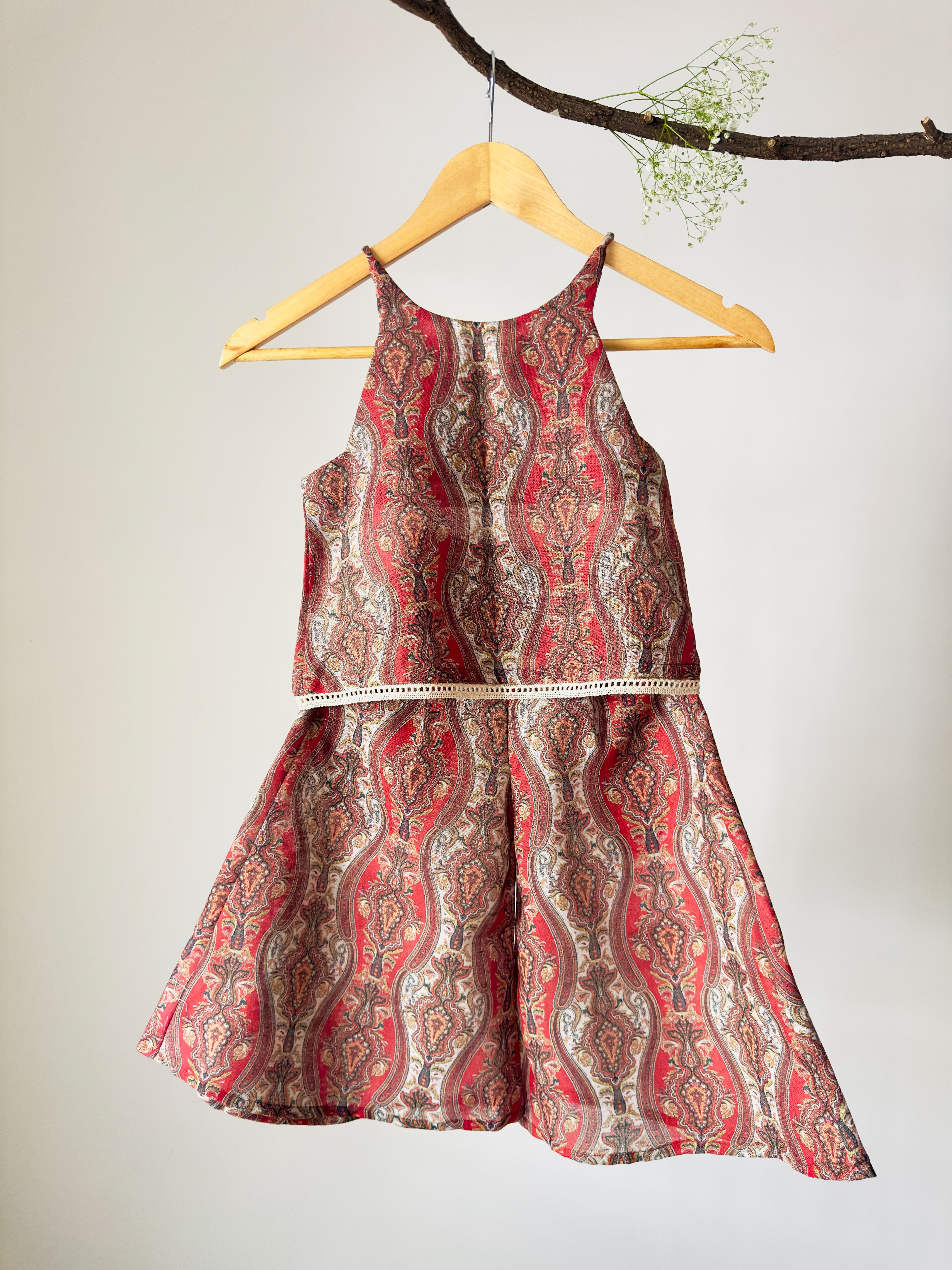 Rust Paisley Handcrafted Cotton Co-ord Set