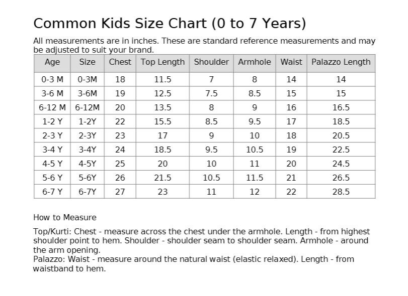 Size Chart