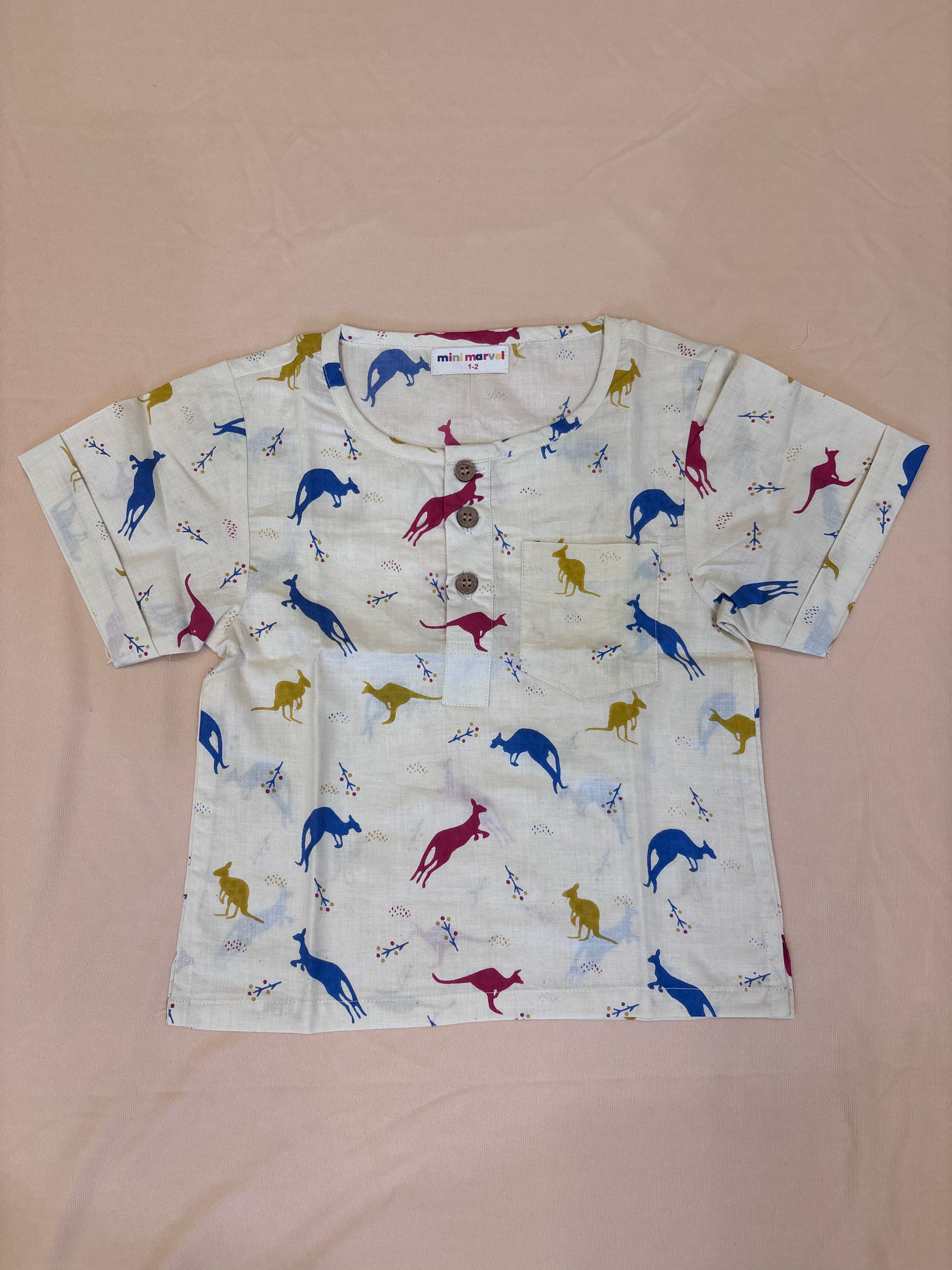 Outback Tales Luxe Co-ord Set (Kangaroo Print Cotton Set)