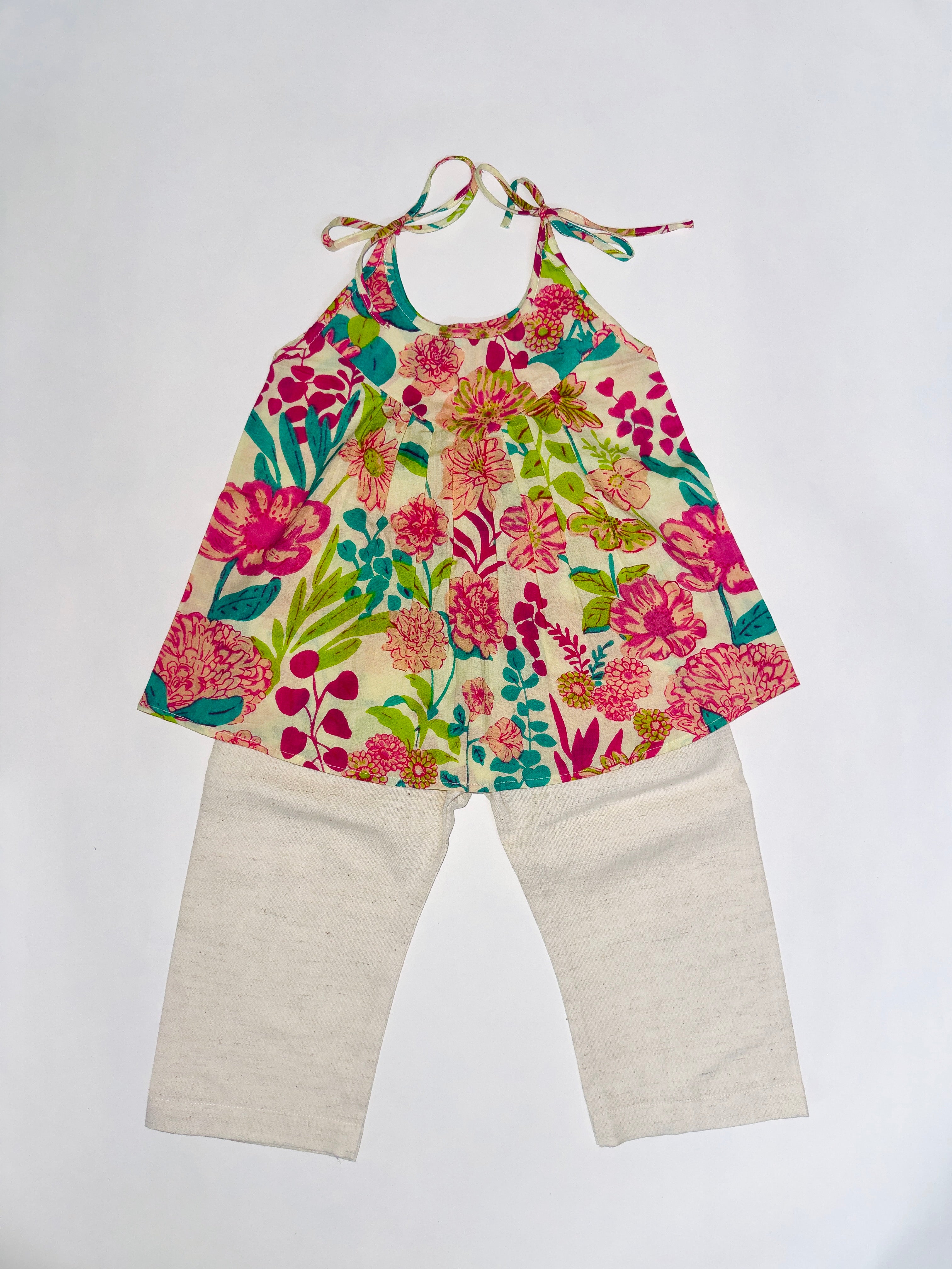 FLORAL FIESTA GIRLS TOP BOTTOM SET
