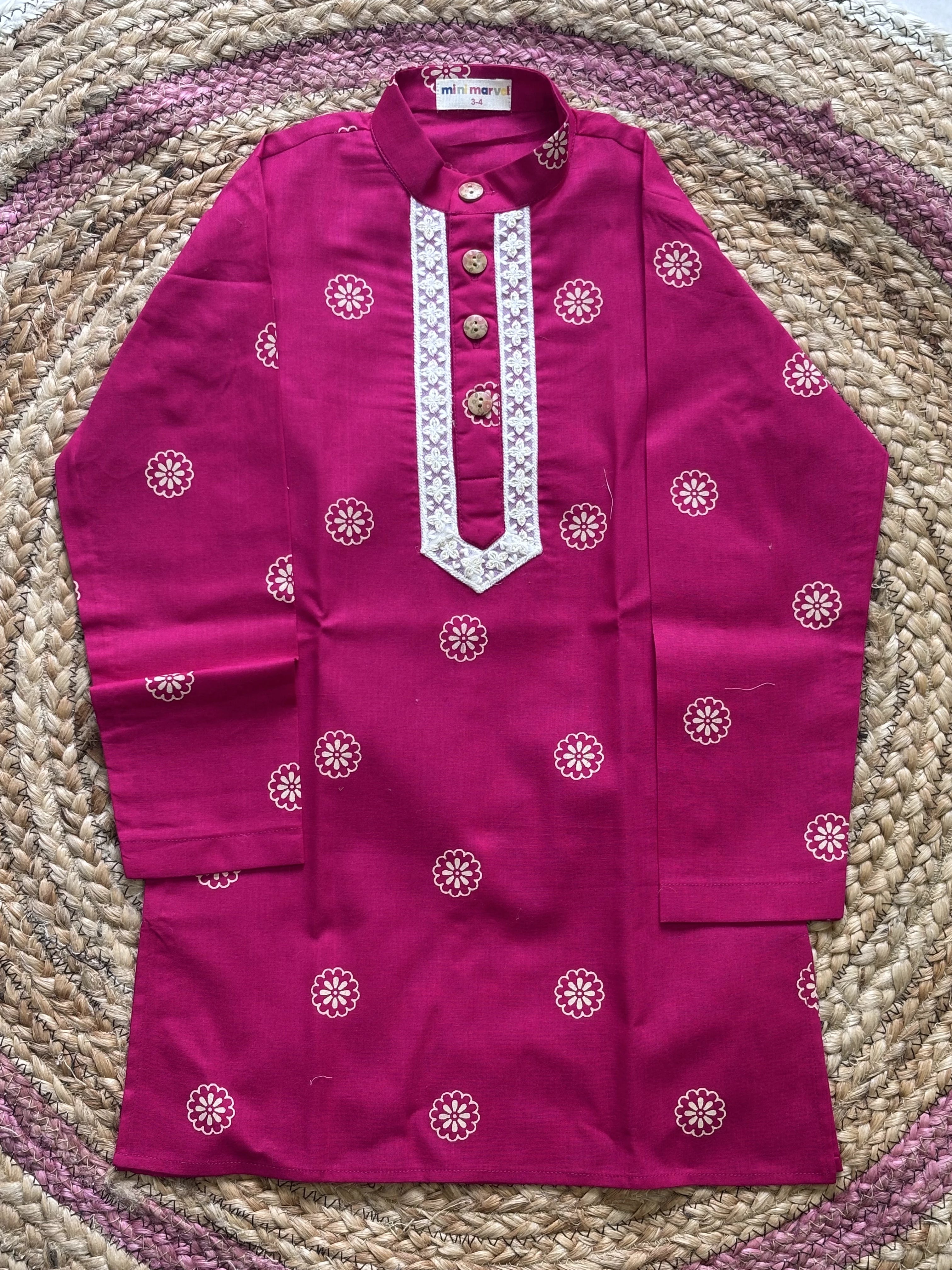 Motif Cotton Kurta set