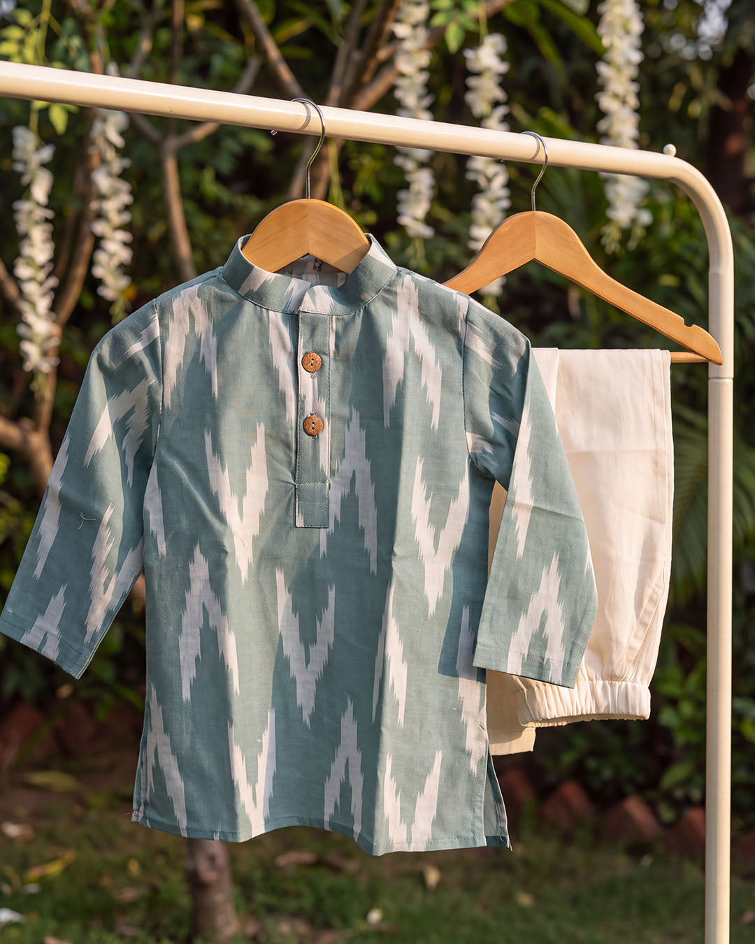 Sage Royale Ikat Kurta & Pant Set
