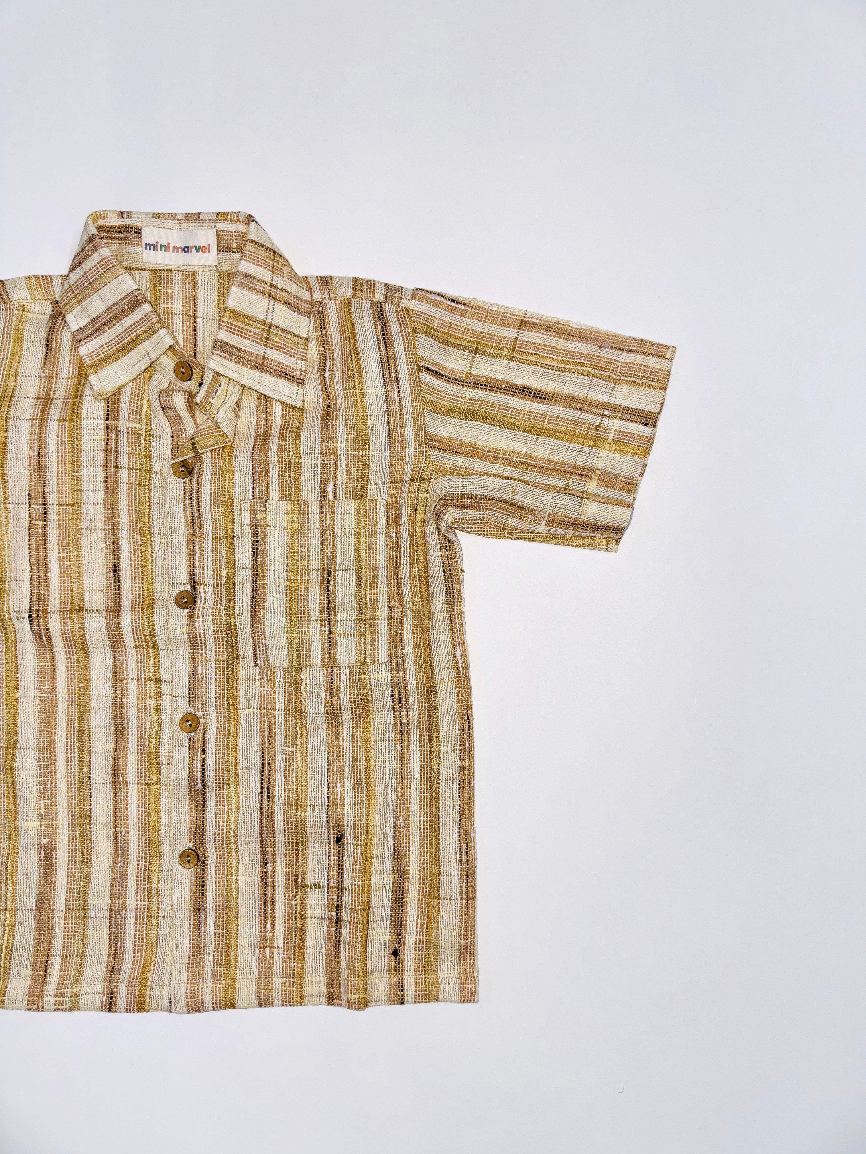 GOLDEN STRIPE KHADI COTTON KIDS COMBO