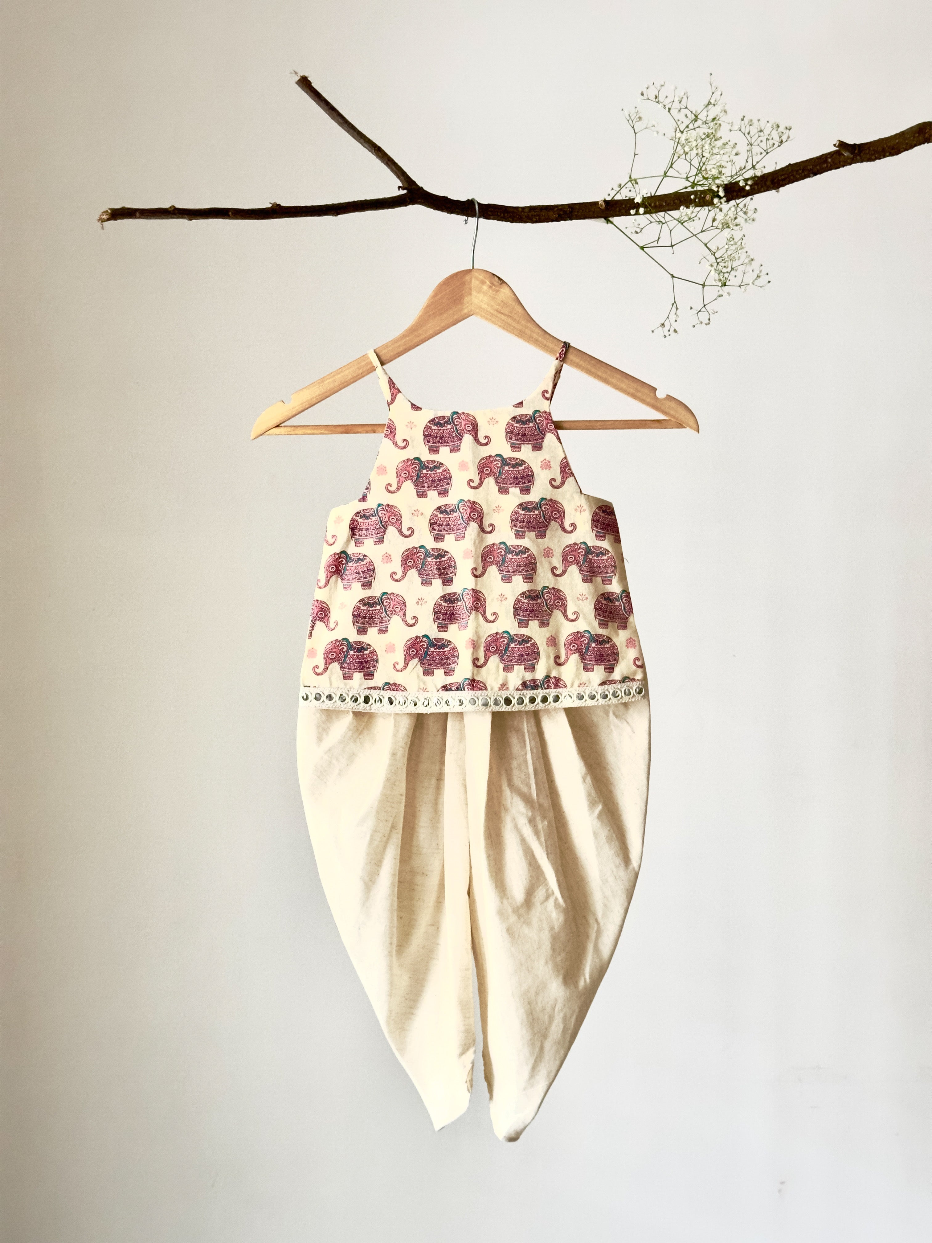 Elephant Print Cotton Dhoti