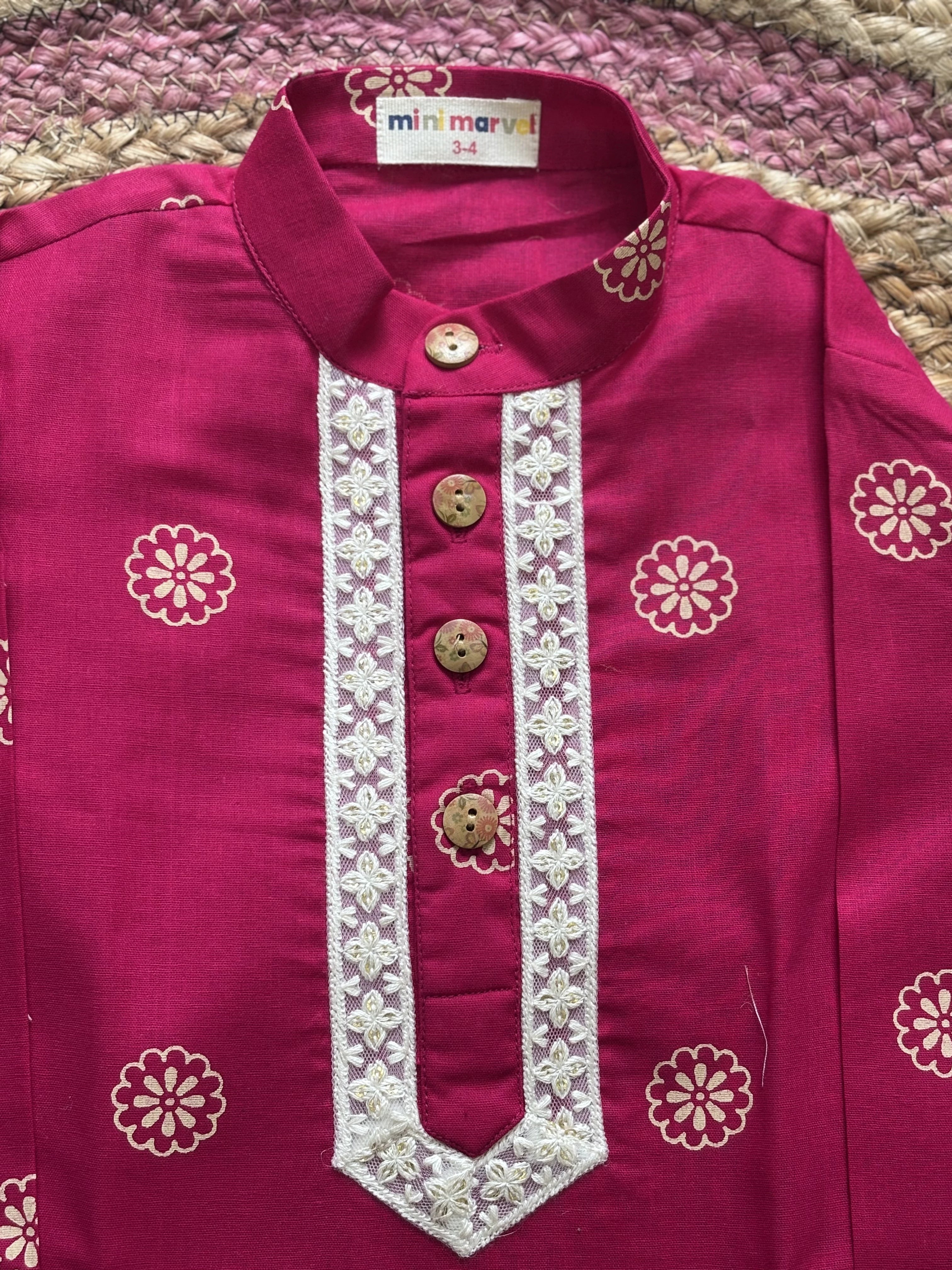 Motif Cotton Kurta set