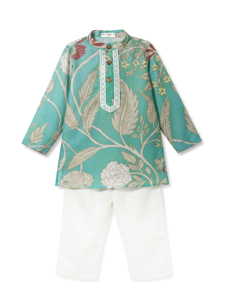 MiniMarvel “Mehfil Green” Festive Twin Set