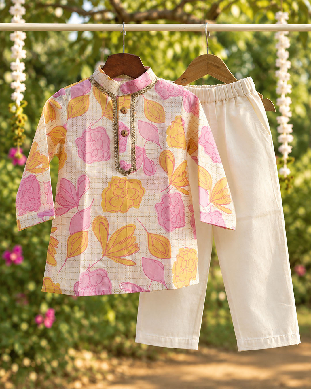Blush Sunshine Floral Ethnic Set
