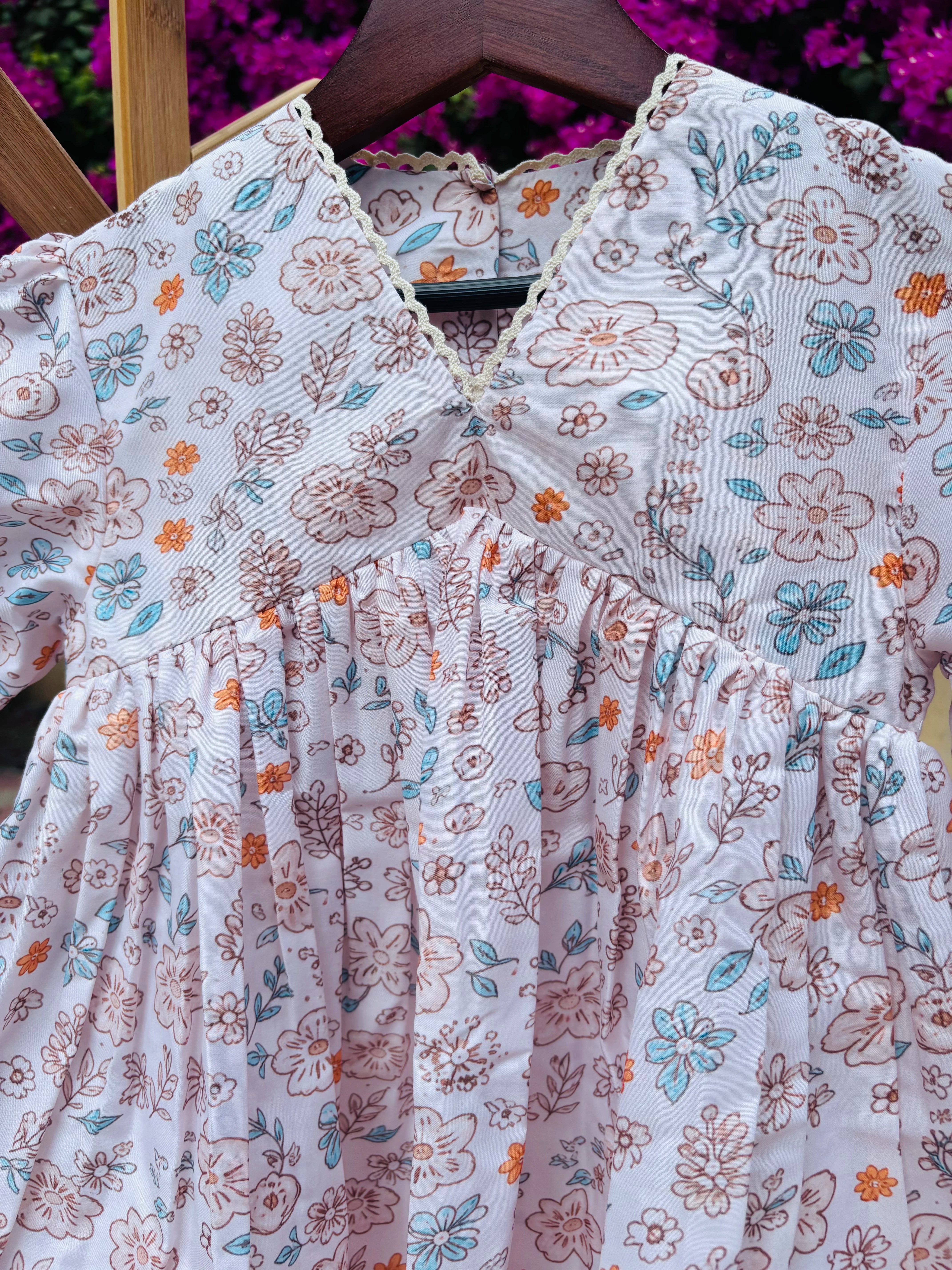 Pastel Bloom Tiered Dress