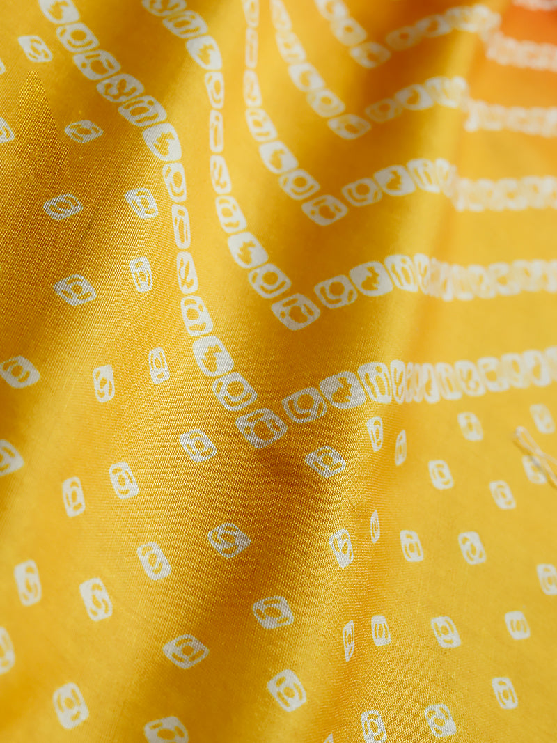 Red & Yellow Printed Kurta Pajama Set for Boys