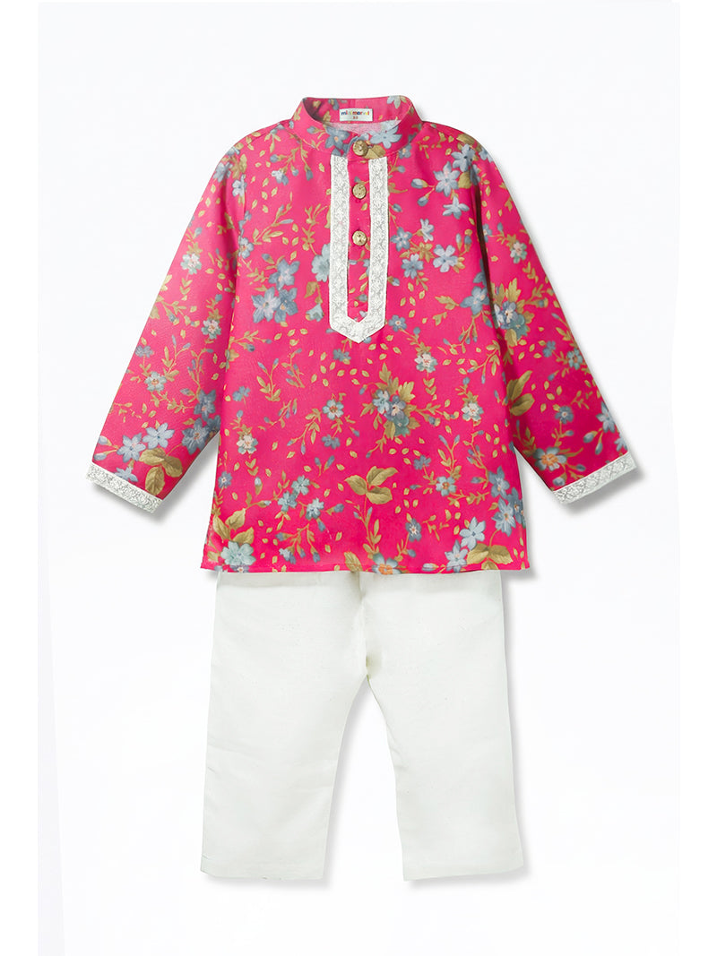 Royal Bloom Printed Kurta Set for Boys