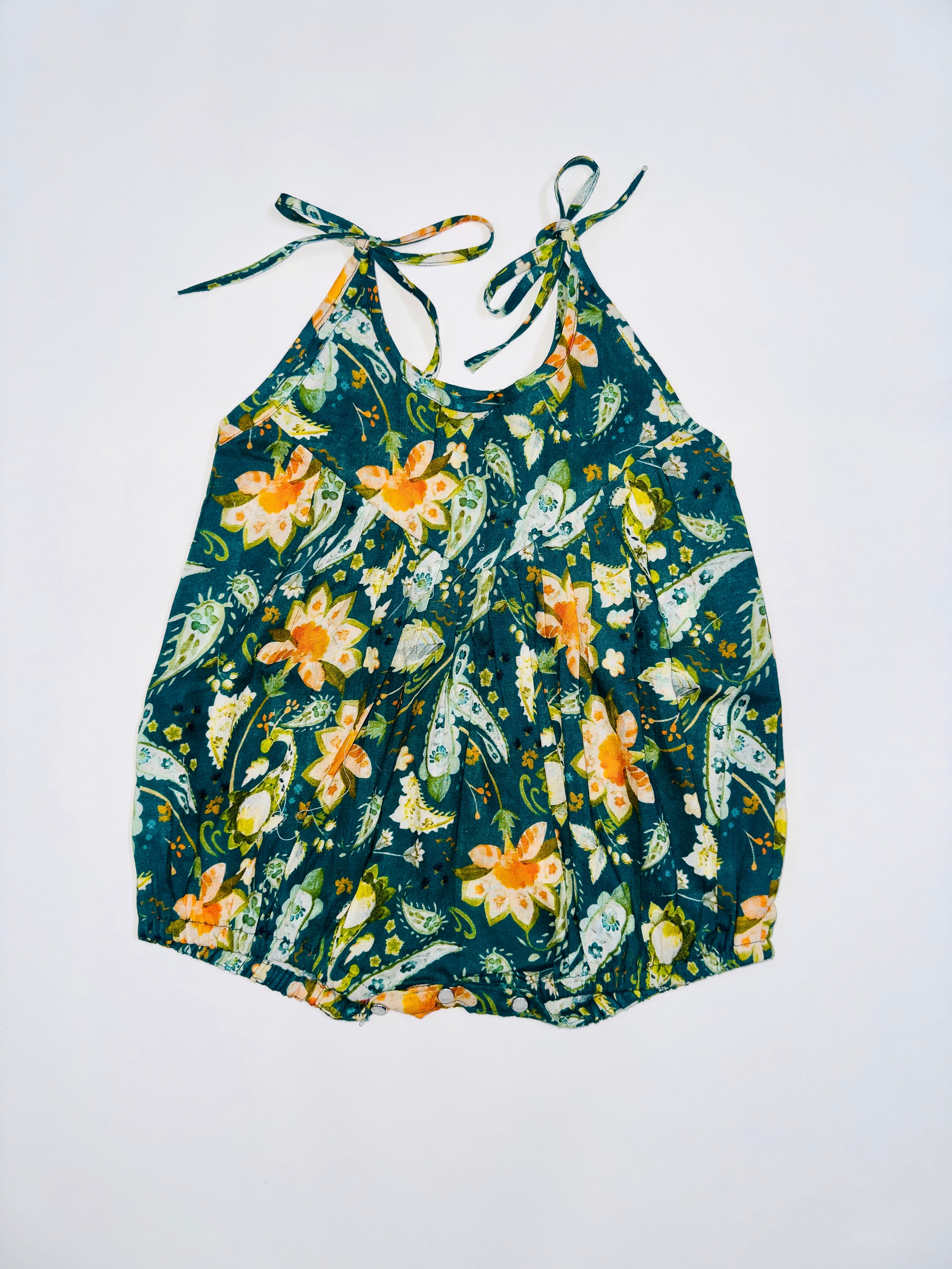 FLORAL BLISS TIE-UP BABY ROMPER