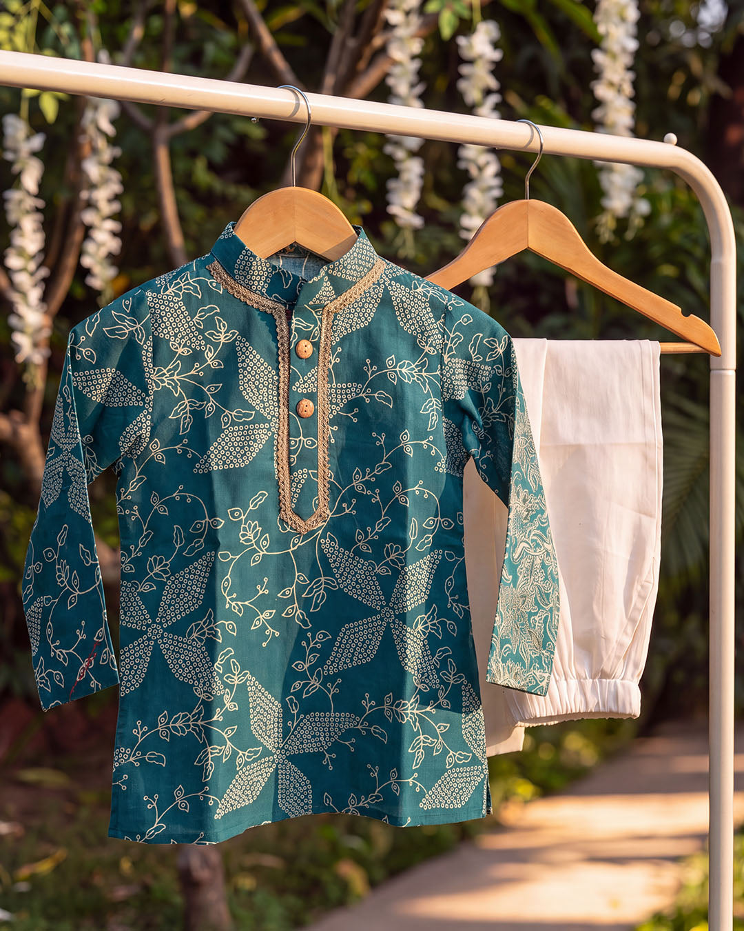 Teal Blossom Twin Set