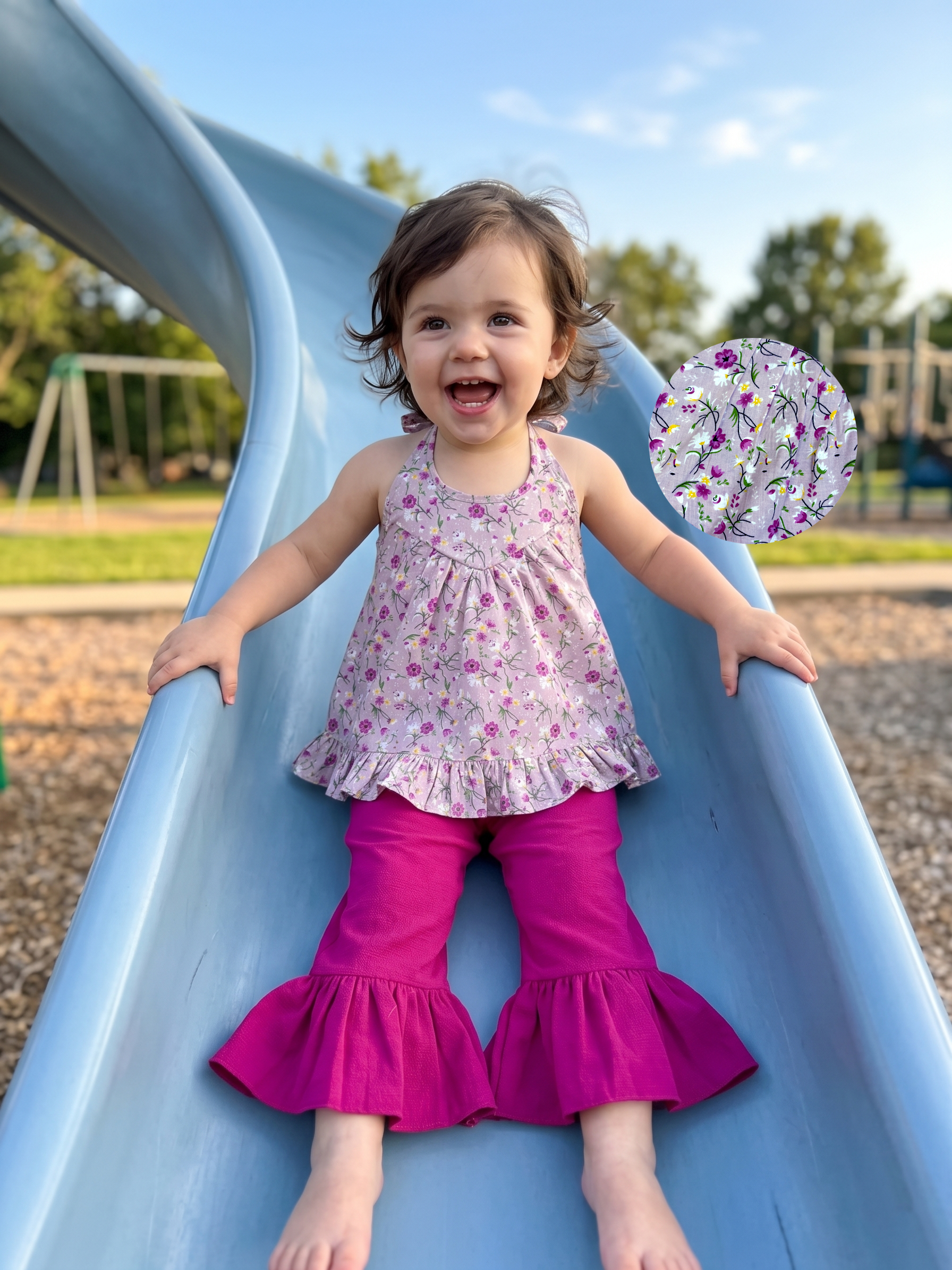 Garden Glow Ruffle Pants Set