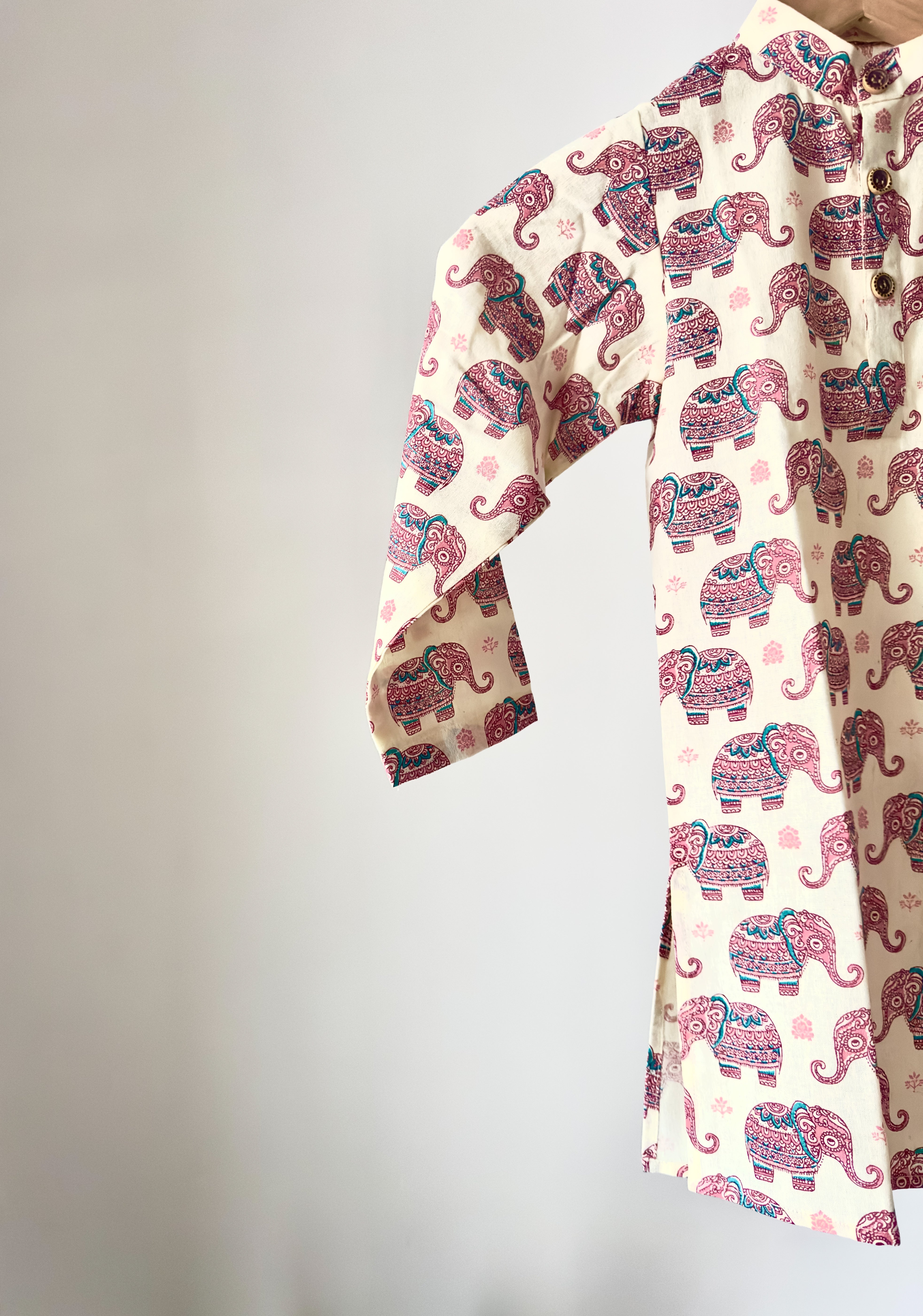 Elephant Print Cotton Kurta