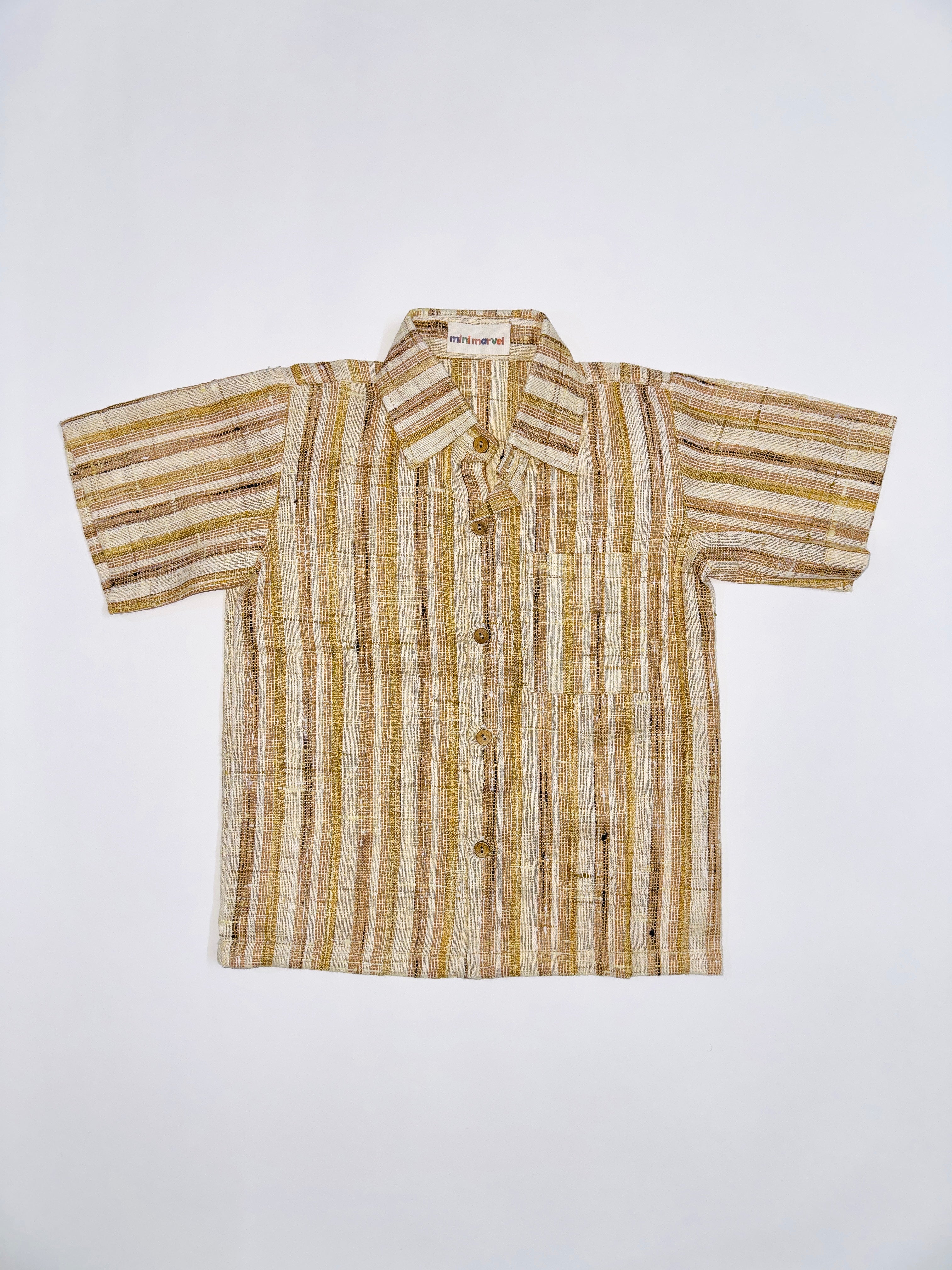 GOLDEN STRIPE KHADI COTTON KIDS COMBO