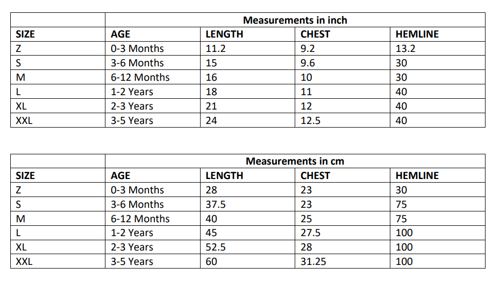 Size Chart