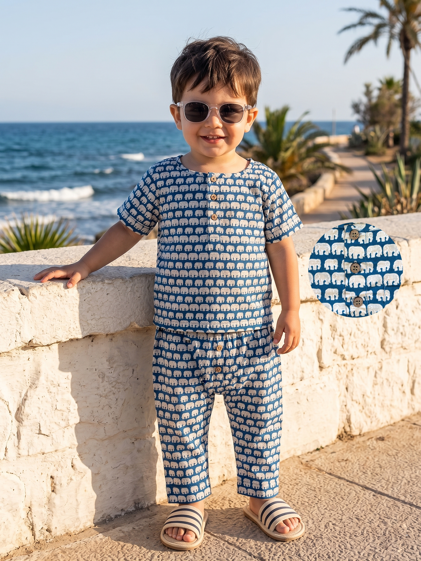 Elephant Heritage Co-ord Set (All-Over Print Cotton Set)