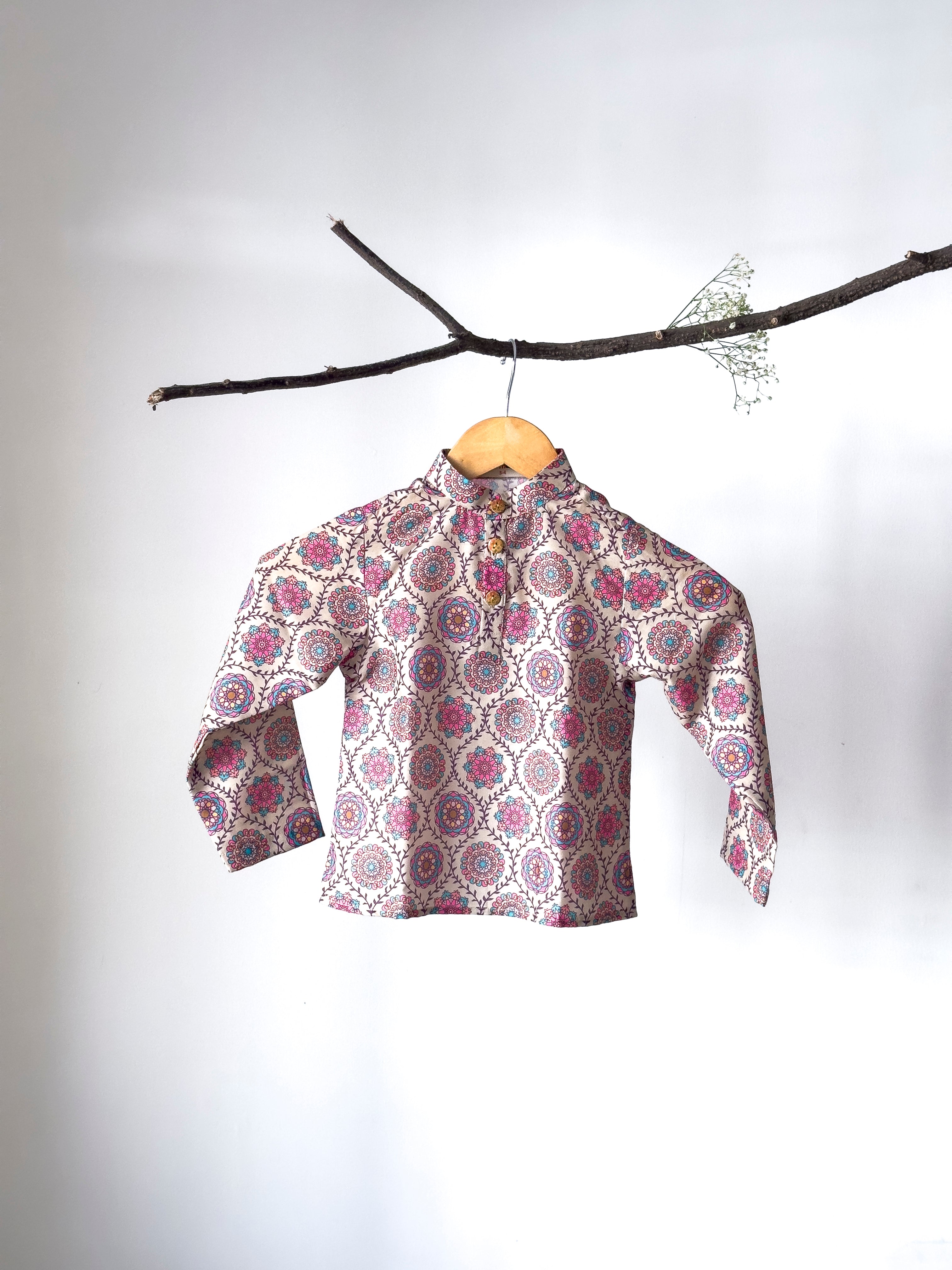 Blossom Beige Printed Kurta Set