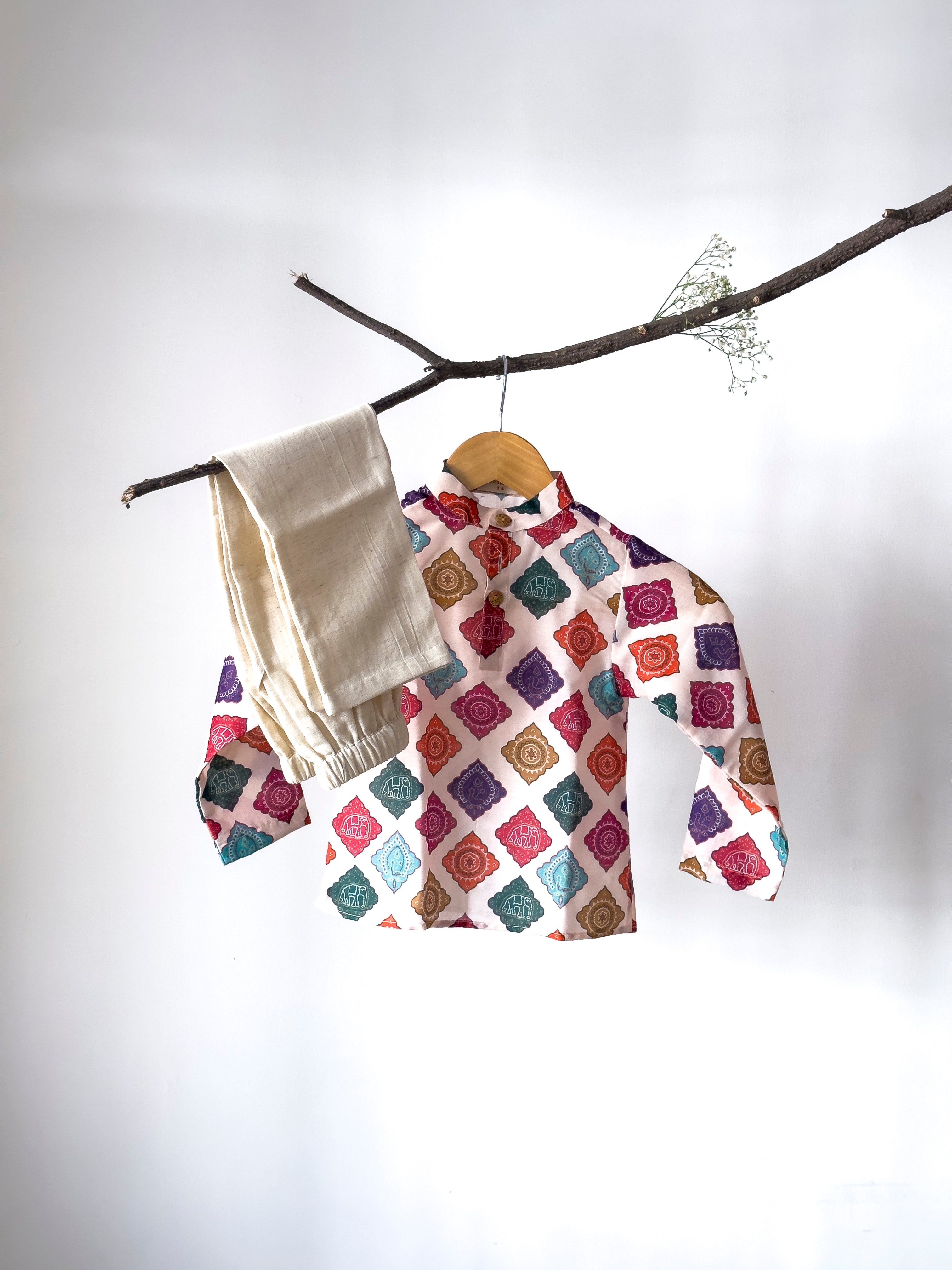 Royal Mosaic Print Kurta Set