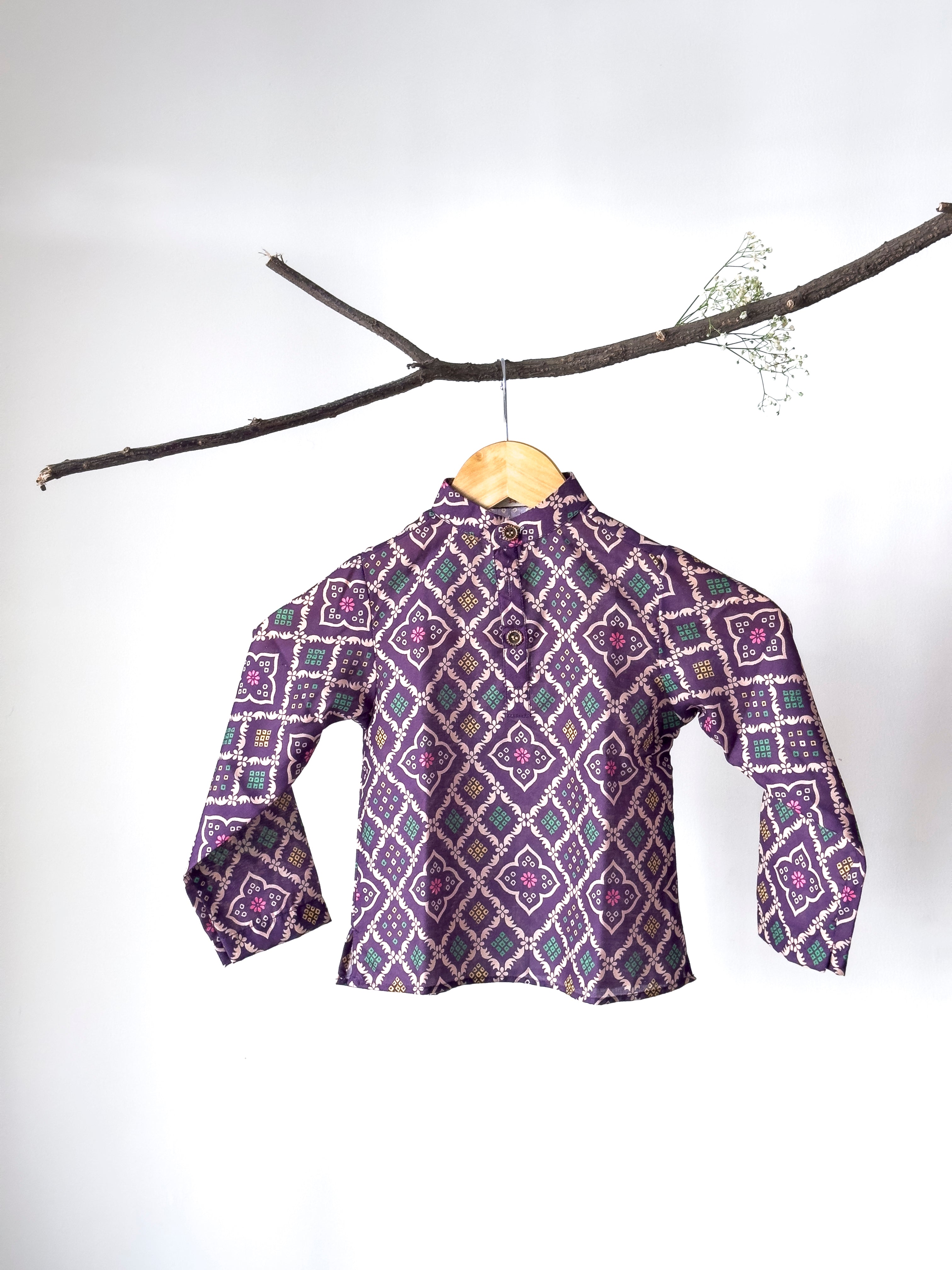 Purple Royale Ikat Kurta Set