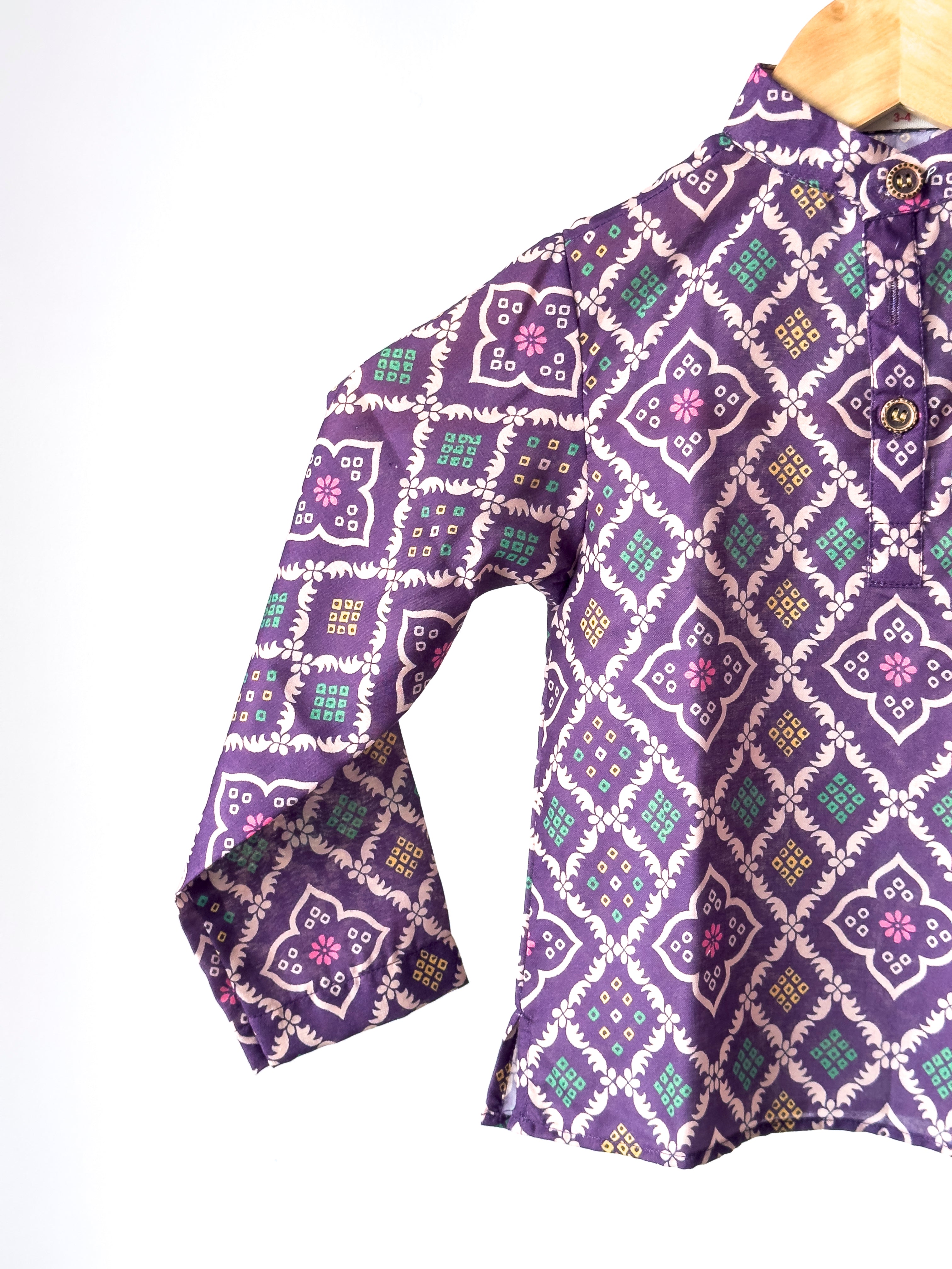 Purple Royale Ikat Kurta Set