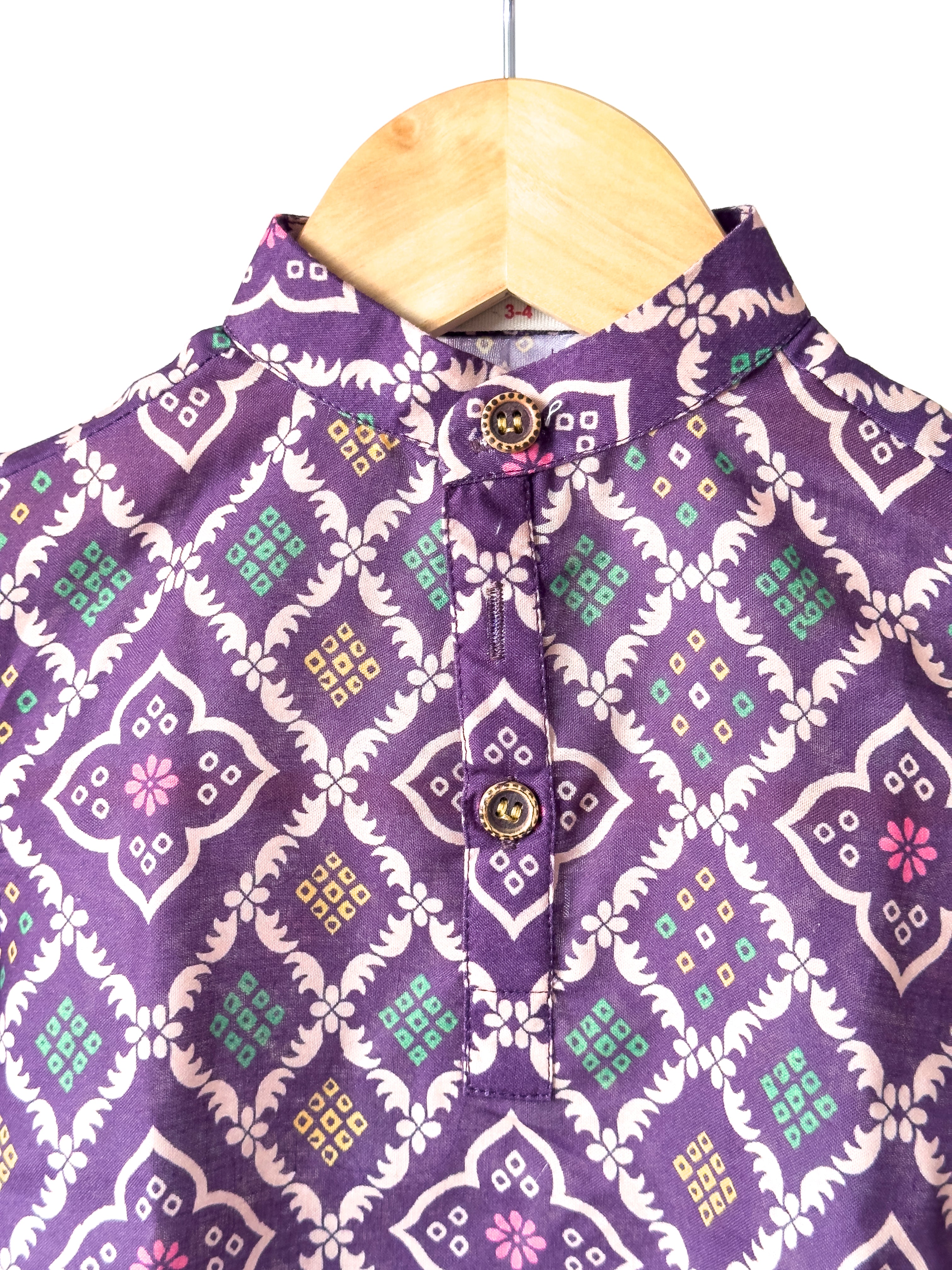 Purple Royale Ikat Kurta Set