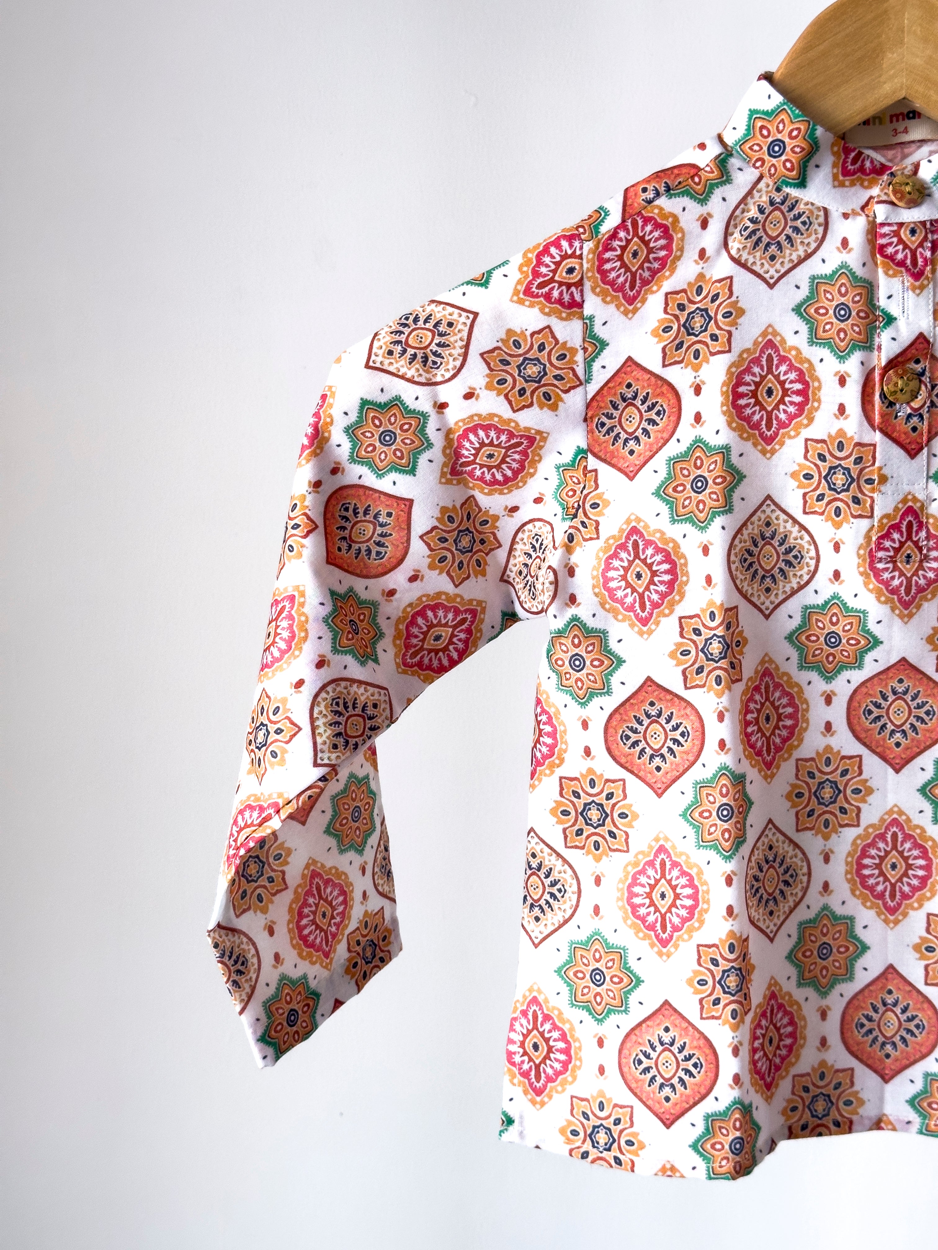 Peach Blossom Motif Kurta Set