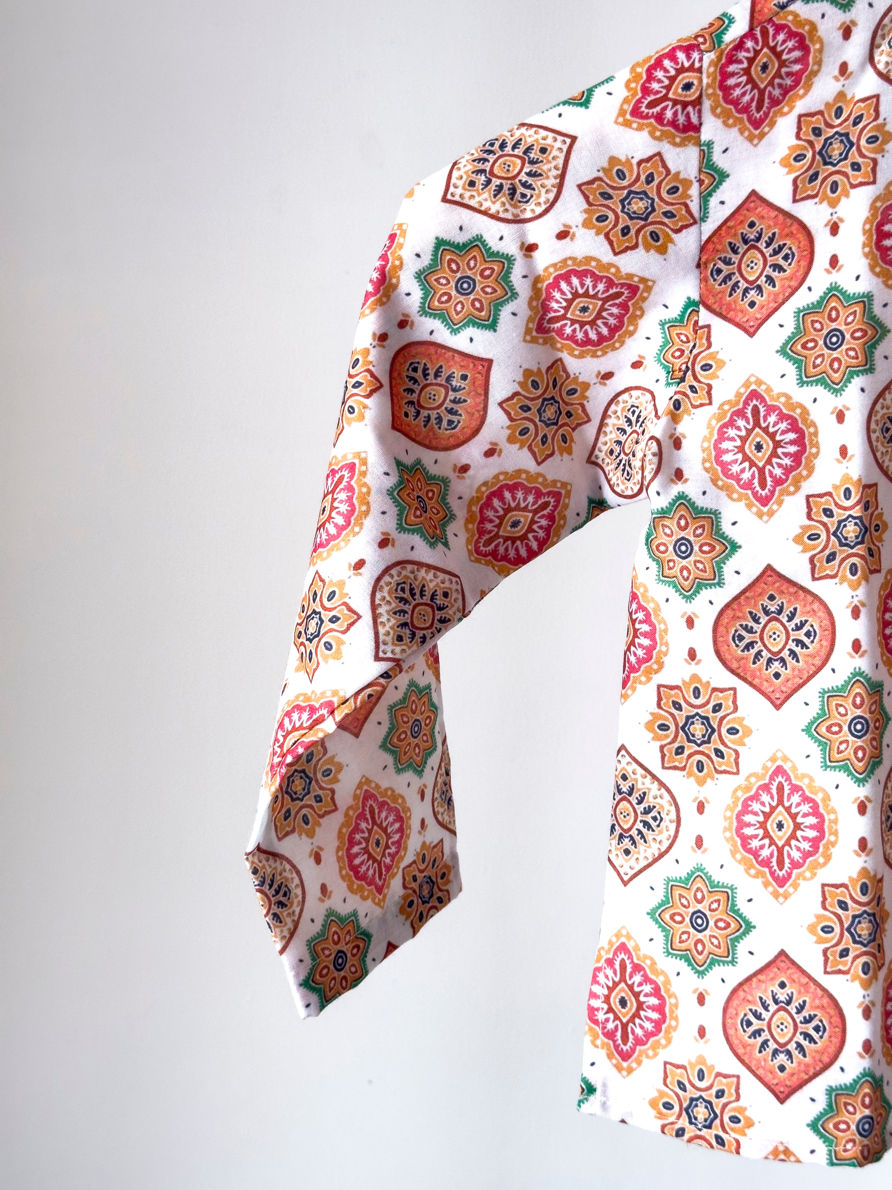 Peach Blossom Motif Kurta Set