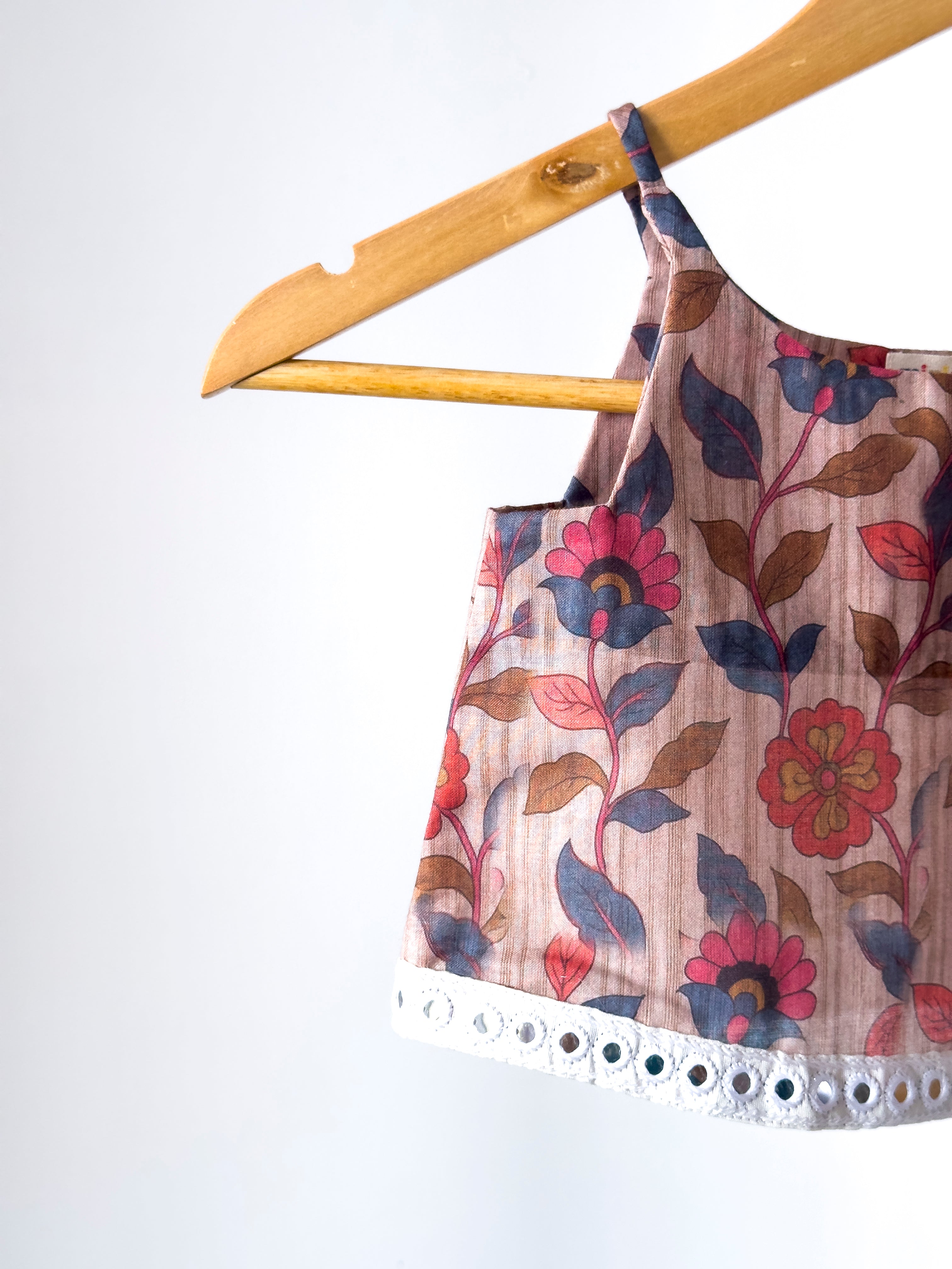 Modern traditional outfit for baby girl in cotton fabric