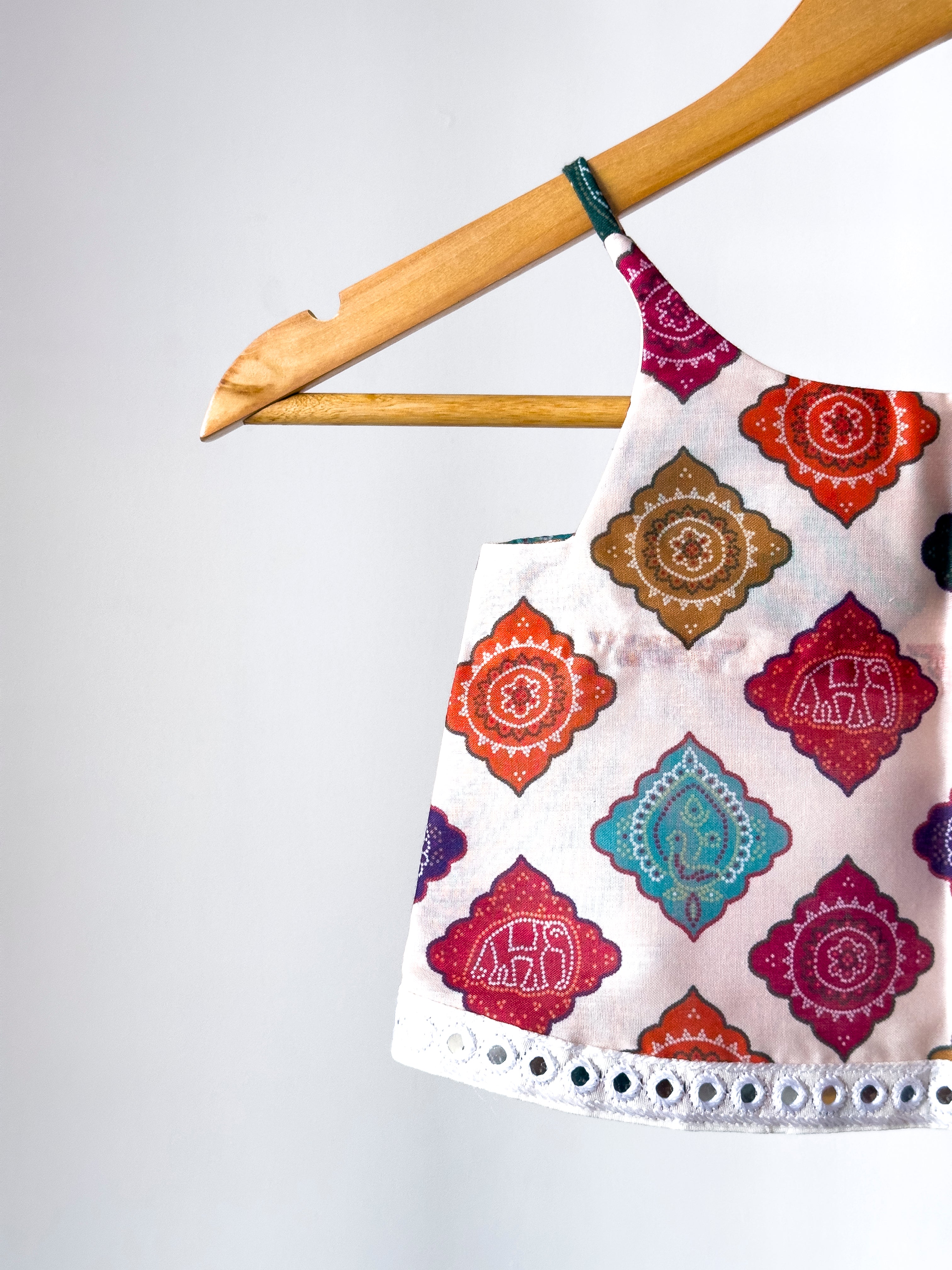 Baby girl wearing cotton co-ord ethnic outfit by Mini Marvel