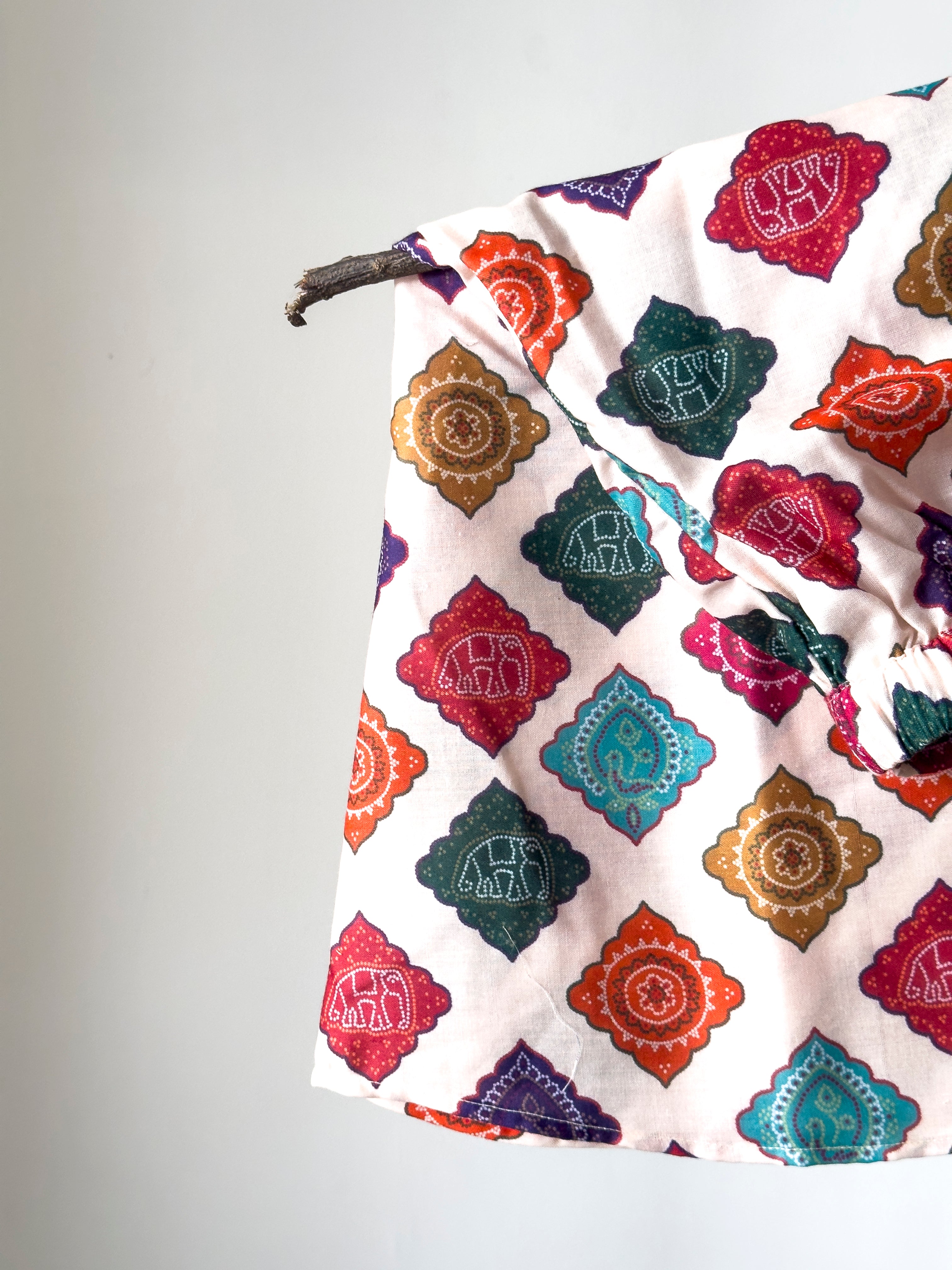 Baby girl wearing cotton co-ord ethnic outfit by Mini Marvel