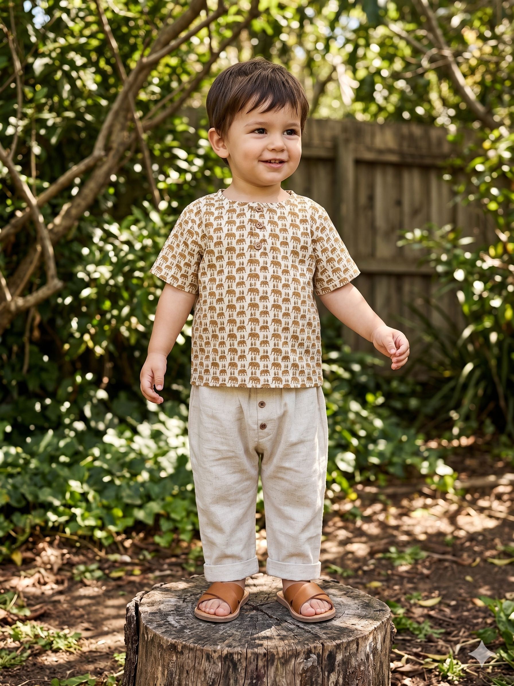 Camel Trail Classic Co-ord Set (Printed Top & Cotton Pants)