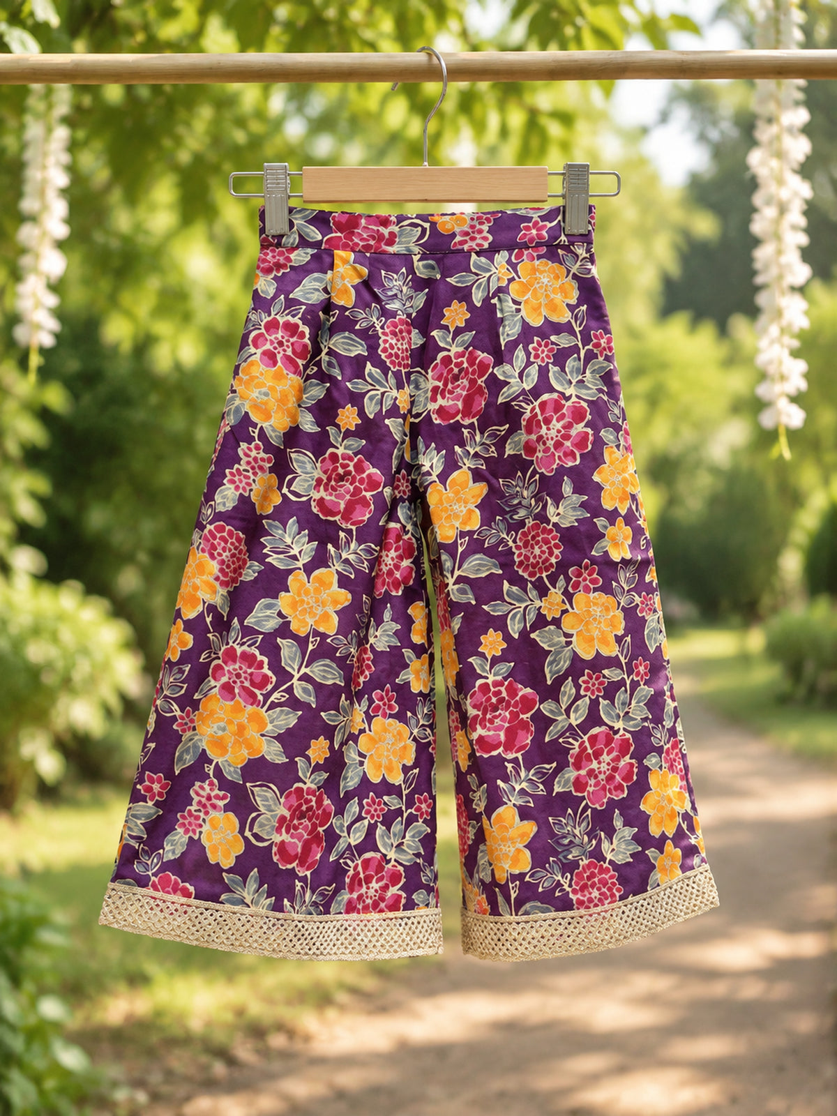 Purple Petal Royale 3-Piece Ethnic Set