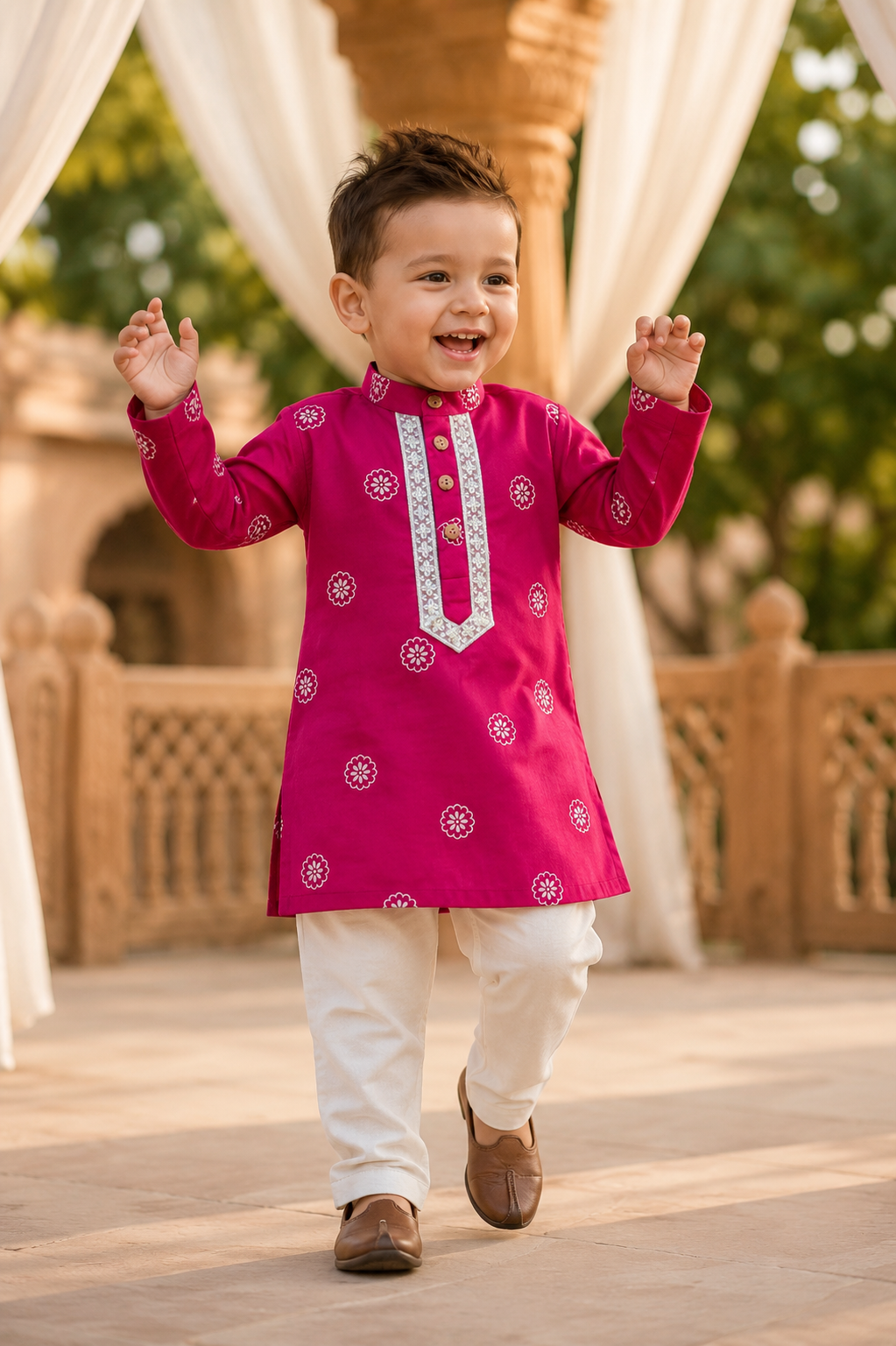 Motif Cotton Kurta set